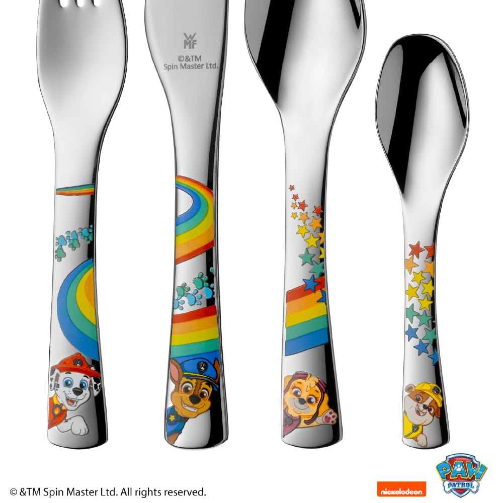 WMF Paw Patrol Children's Crockery Set 6 Pieces Children's Crockery with Children's Cutlery Stainless Steel from 3 Years Polished Cromargan Dishwasher Safe
