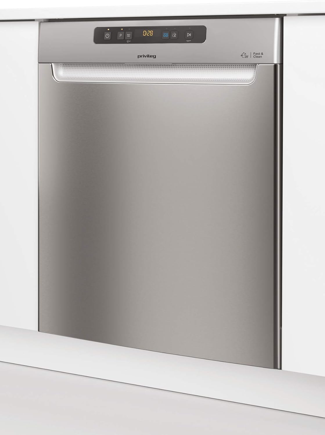 Privileg RUO 3T133 A F X Undermount Dishwasher 60 cm / 14 Place Settings / Fast & Clean 28 Inch / Auto Door / Push & Go / Option Multizone / Delay Start / Full Water Protection [Energy Class D]