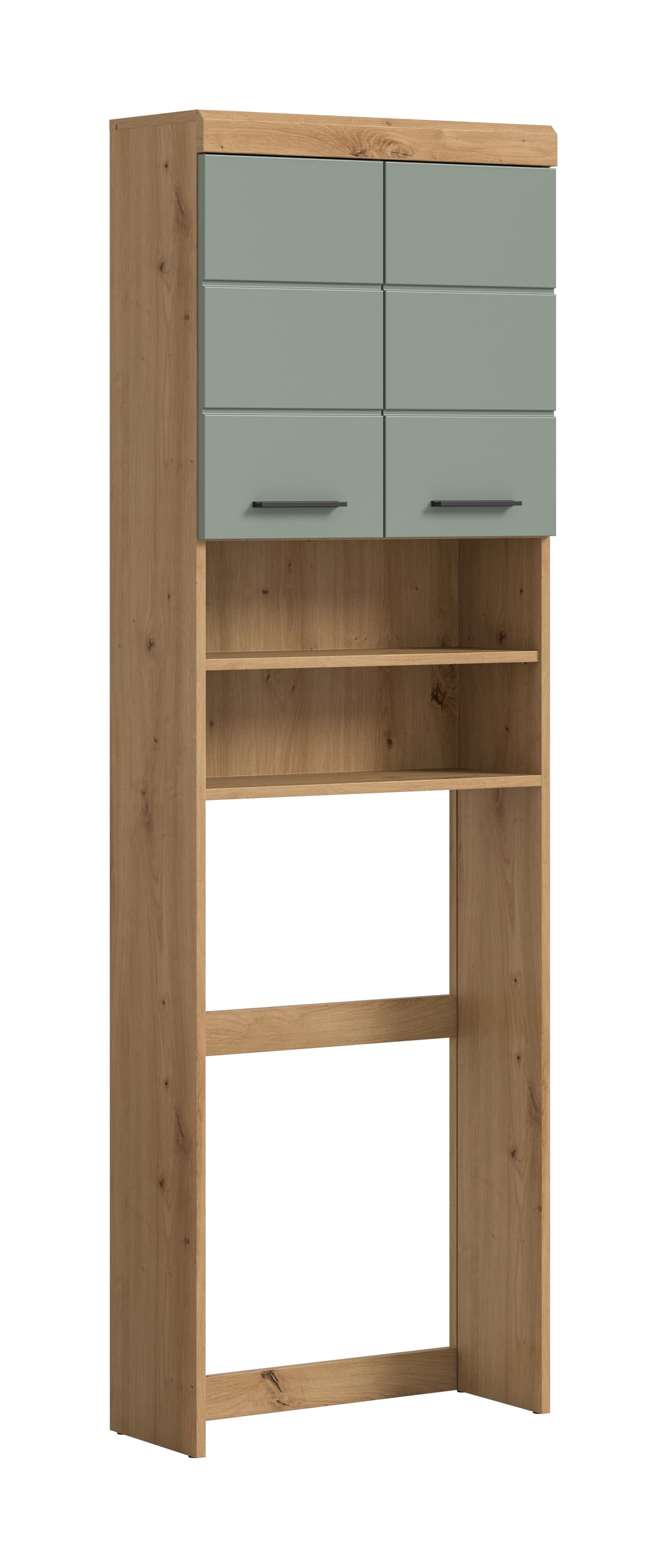 Badezimmer Scout X06B2723 Wall-Mounted Cupboard Wide Cabinet in Front White High Gloss Body Smoke Silver Nb. Approx. 74 x 79 x 24 cm