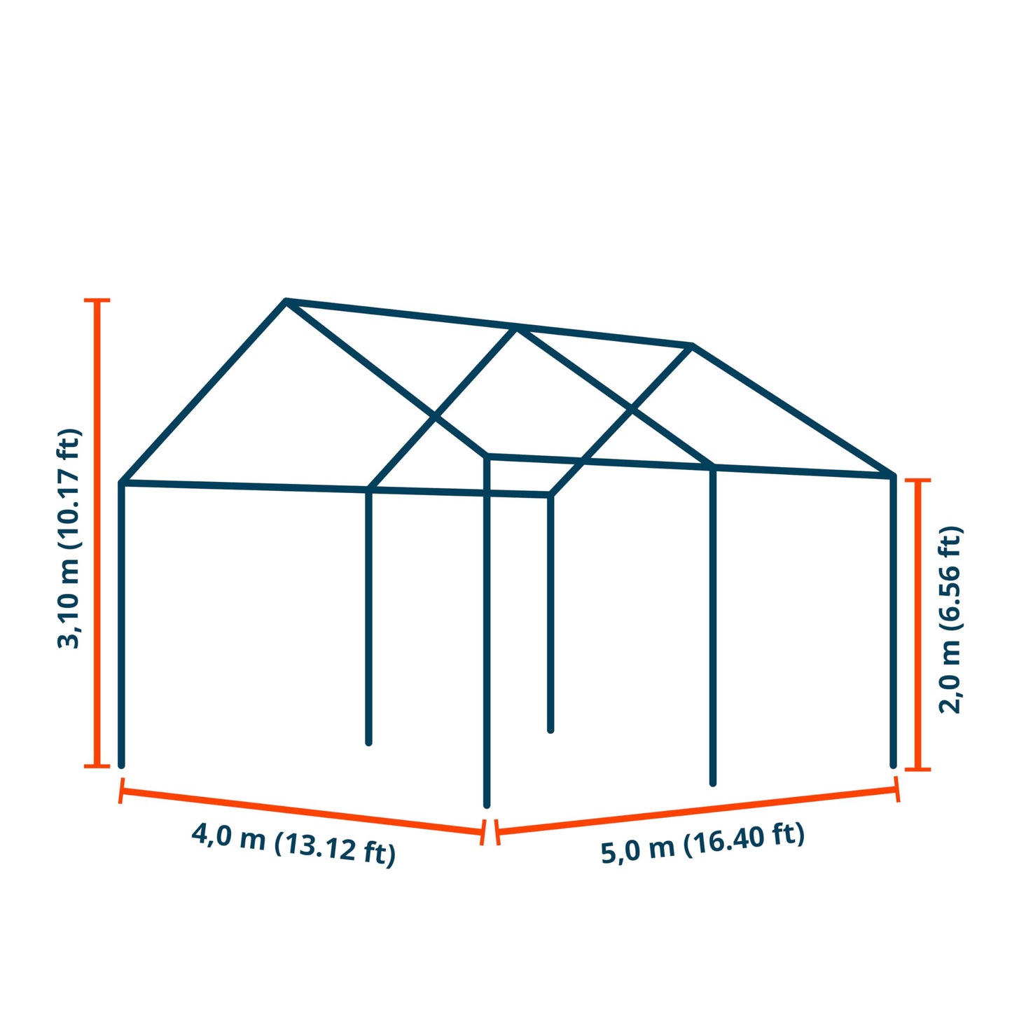TOOLPORT PE Premium Variant Tent, 3x6 m