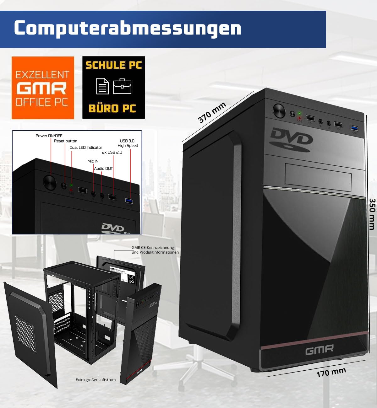 GMR Ultra i7 Business Office PC - Fast Calculator | 3 Year Warranty | 32 GB RAM | 1000GB SSD | DVD±RW | USB 3 | Windows 11 Pro | WiFi Bluetooth