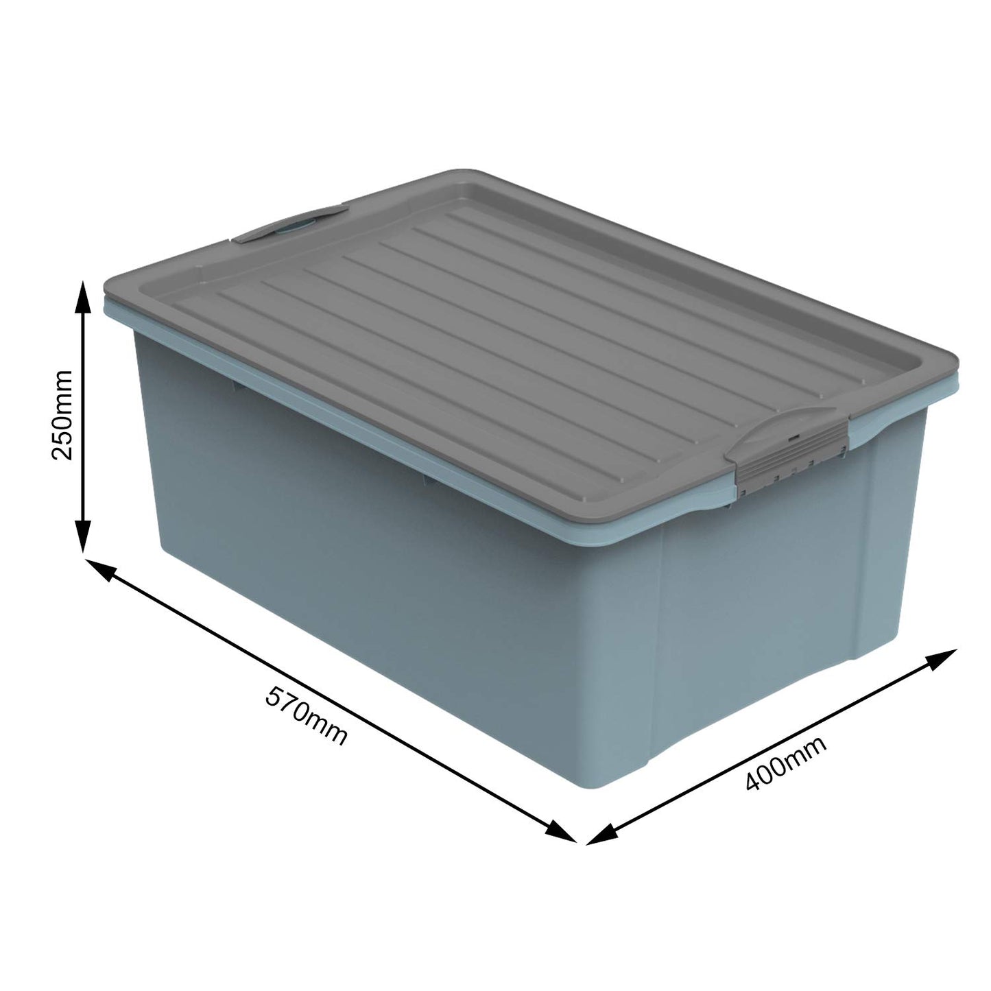 Rotho Compact Storage Box 70 L with Lid and Wheels, Plastic (PP Recycled), BPA-Free, Cappuccino/Anthracite, A3/70 L (57.0 x 39.5 x 43.5 cm)