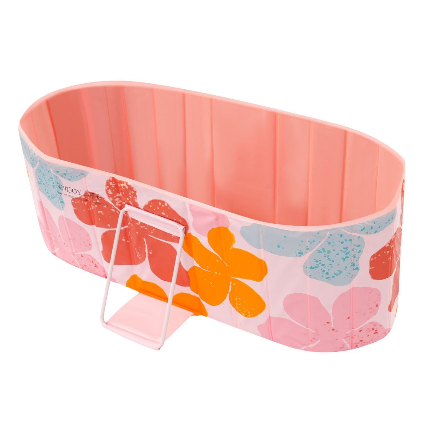 Foldable Bathtub for Adults, Portable Freestanding 1.5 m Large Bathtub for Ice Bath & Hot Water, Ideal for Home SPA, Outdoor & Families (Floral Pattern)