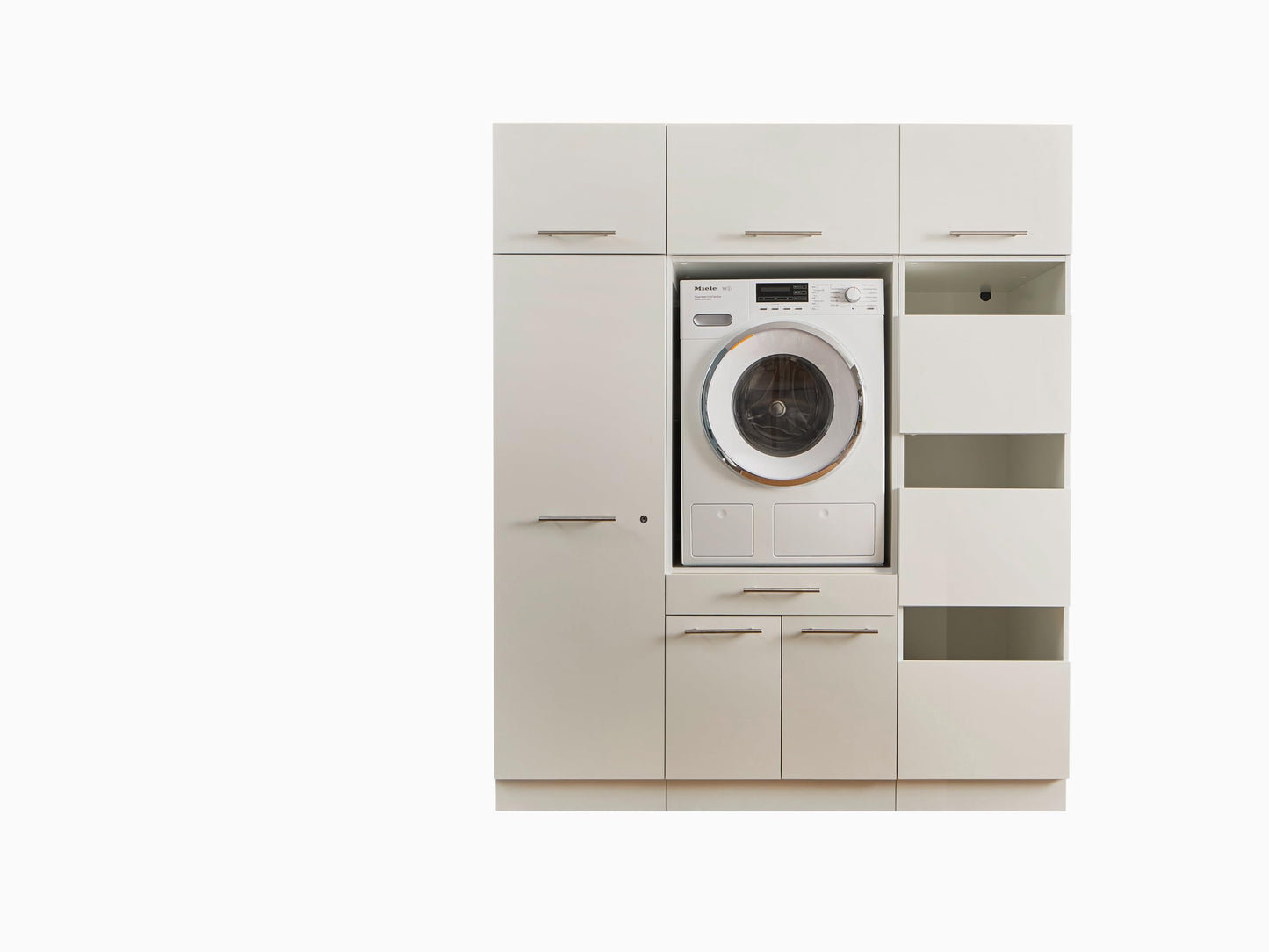 LAUNDREEZY Cabinet Attachment for Washing Machine Cabinet, White, Attachment Cabinet for Additional Storage Space in the Laundry Room, 50 x 38 x 67.5 cm (W x H x D)