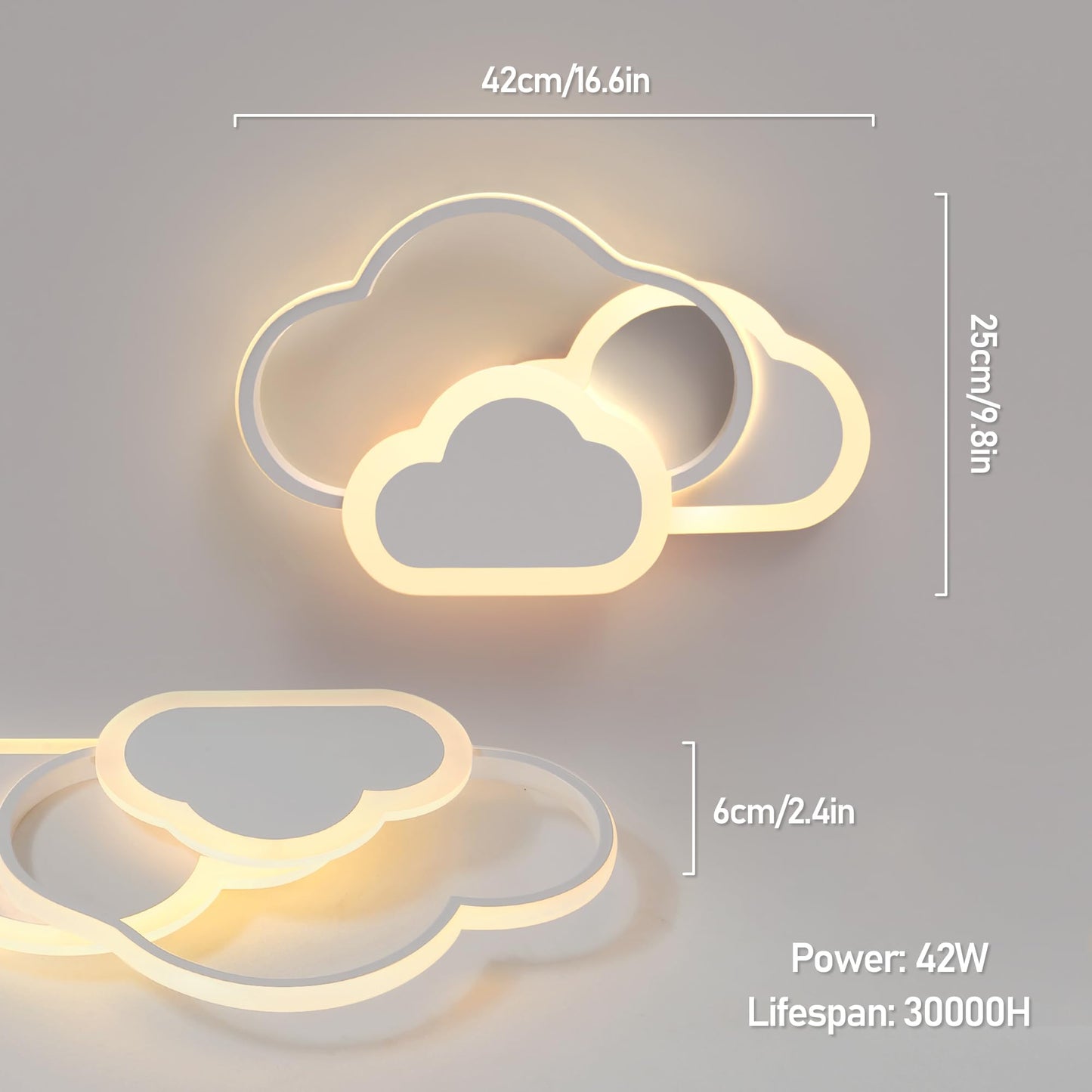 34 cm LED Ceiling Light Bedroom Wooden Children's Room Lamp Ceiling Star Children's Lamp Dimmable Ceiling Lamp for Children Lamp with Remote Control