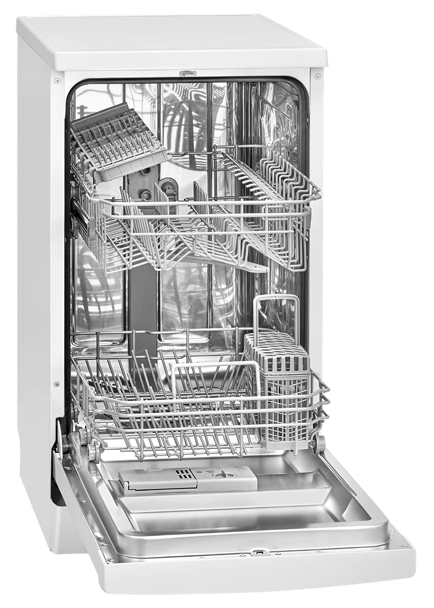 Bomann GSP 7418 Dishwasher, 10 Place Settings, Dishwasher Stand or Substructure, 7 Programmes & 2 Spray Levels, Dishwasher with Start Selection White