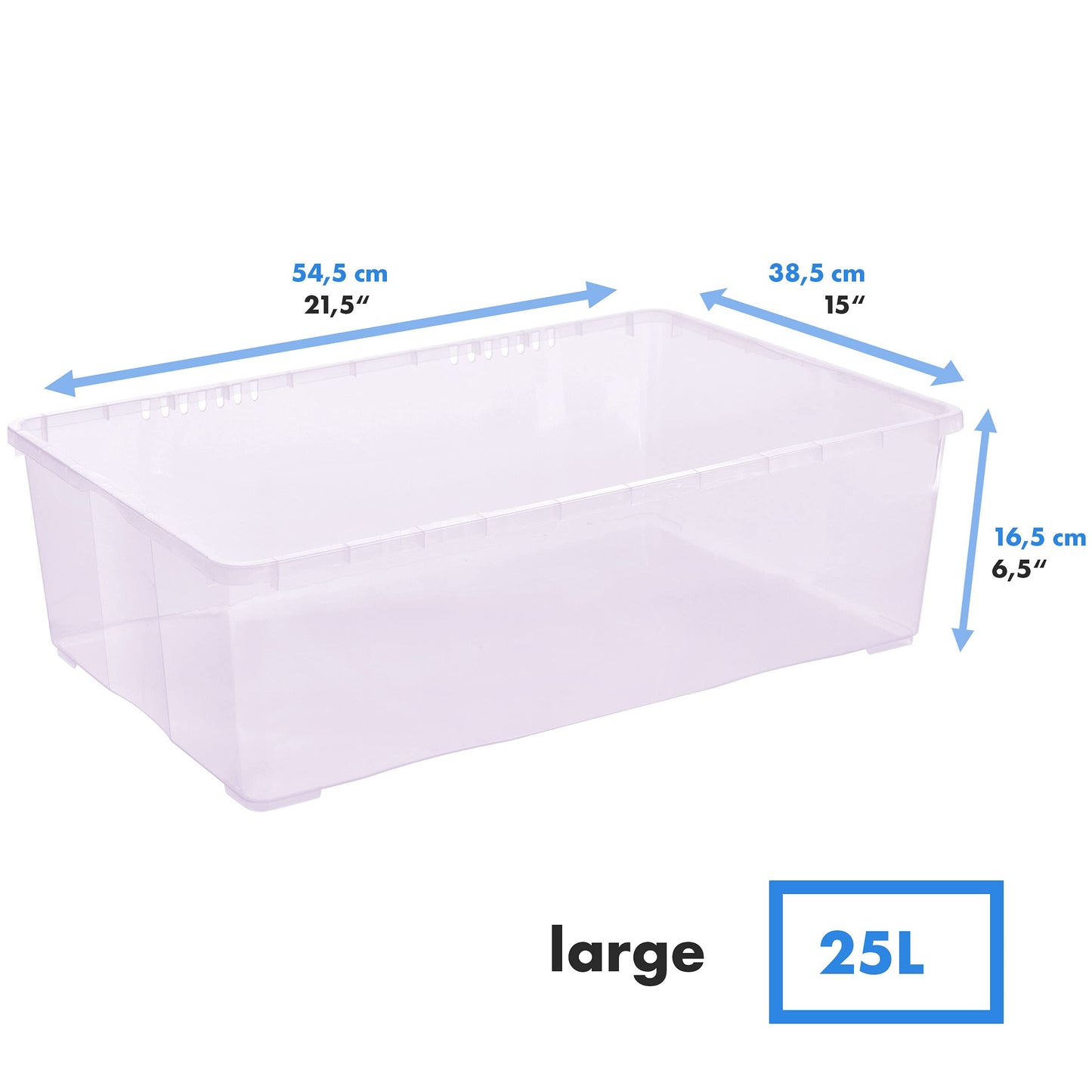 Grizzly Storage Boxes with Lid Transparent – Transparent Boxes, Stackable, with Ventilation, 5er Set, 10 l