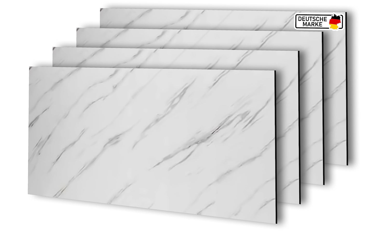 AS Country Stone, Marble Look, Wall Panels, 60 x 120 cm, Polyvinyl Chloride (PVC) Wall Cladding, Made of Plastic, Panels for Kitchen, Bathroom and More, Kitchen Back Wall Panel Light Concrete