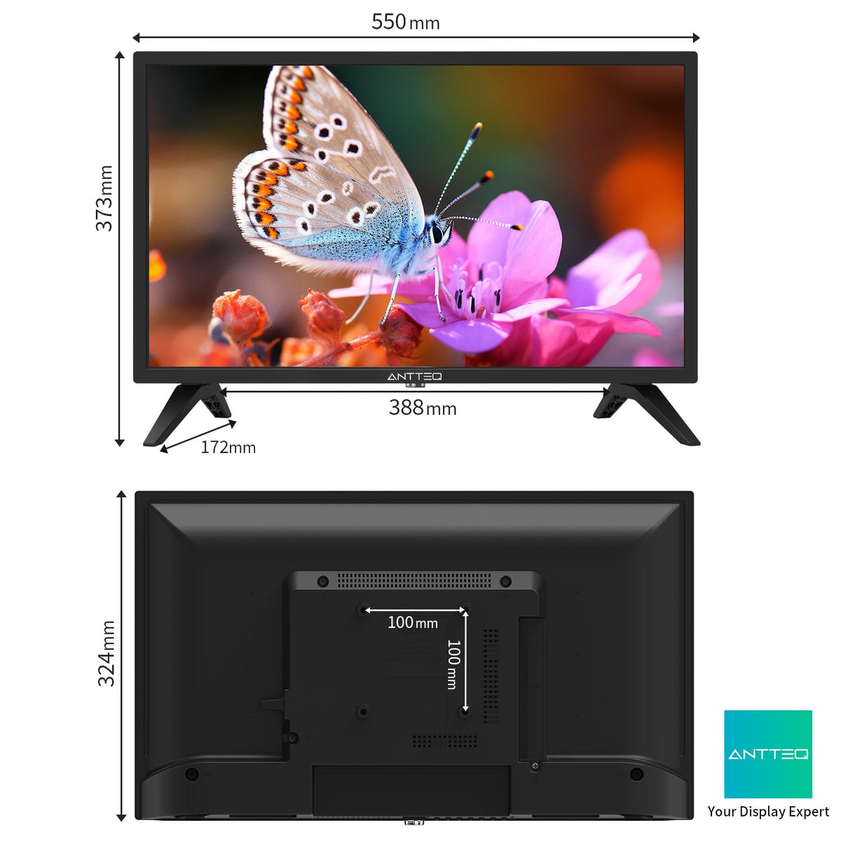 AB50D1 Fernseher 50 Zoll (TV 127 cm), Dolby Audio, LED, Triple Tuner DVB-C / T2 / S2, CI+, HDMI, Mediaplayer per USB, digitaler Audioausgang, incl. Hotelmodus