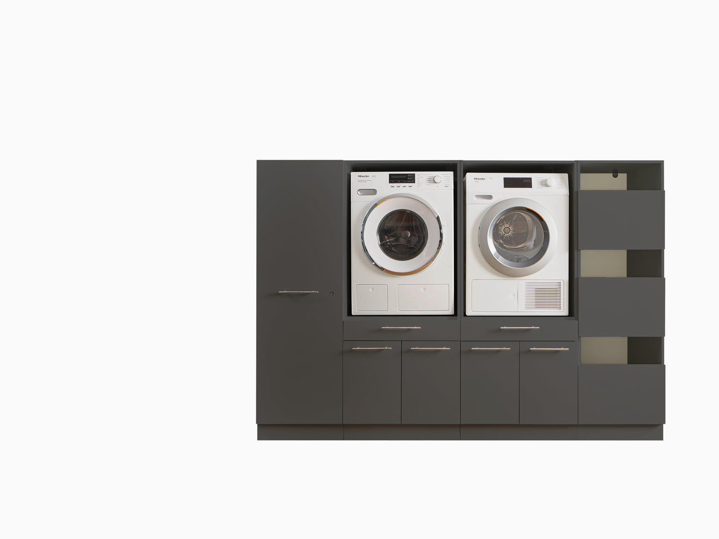 LAUNDREEZY Cabinet Attachment for Washing Machine Cabinet, White, Attachment Cabinet for Additional Storage Space in the Laundry Room, 50 x 38 x 67.5 cm (W x H x D)