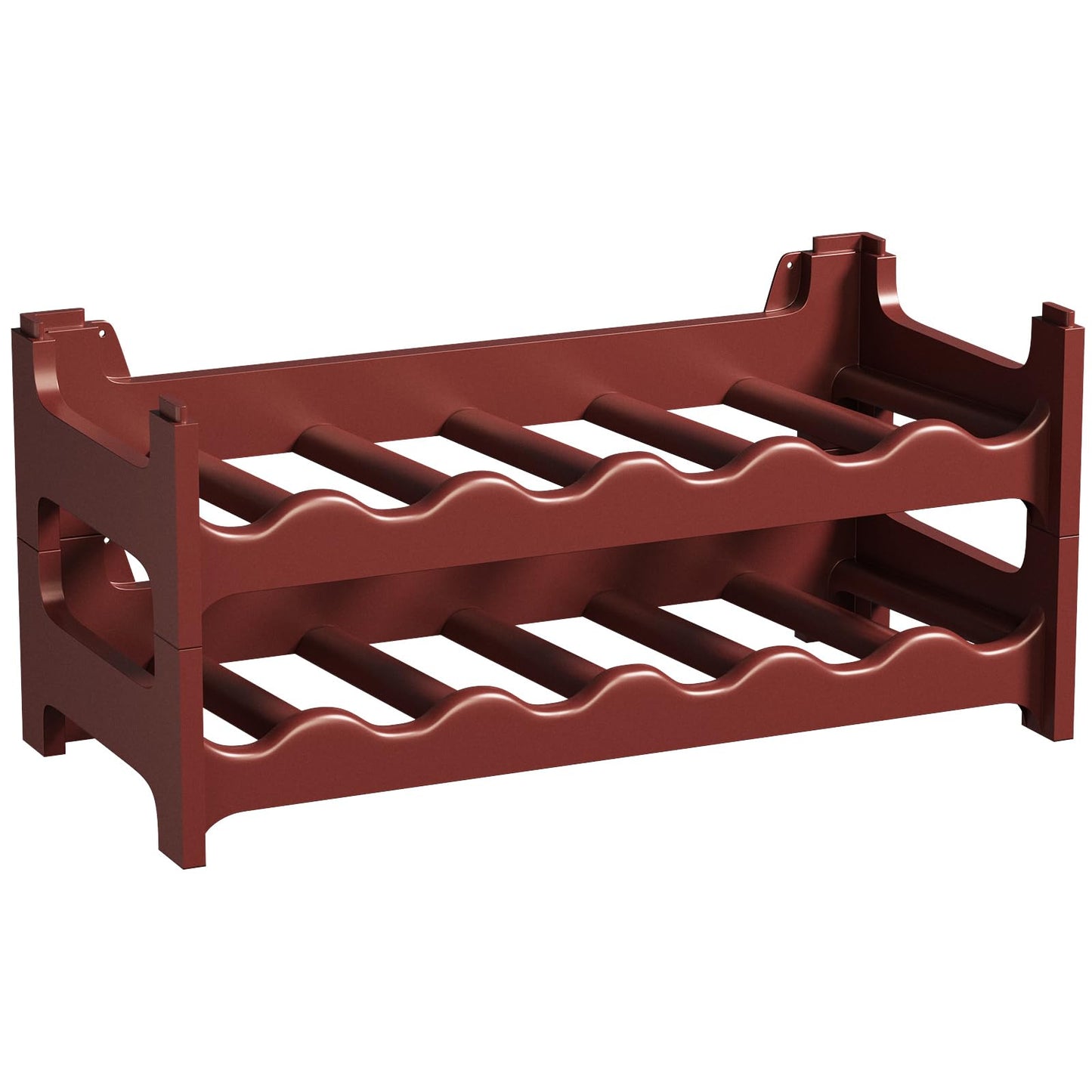 Artecsis Stackable Plastic Wine Rack for 48 Bottles, Sturdy Catering Quality Bottle Rack, Modular Expandable, Black