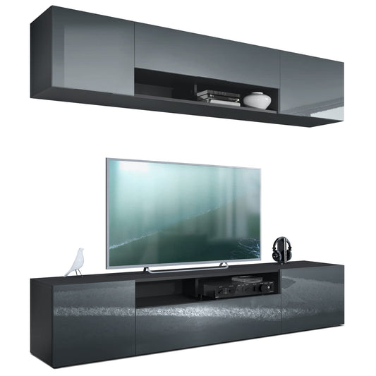 Vladon Mogan Wall Unit Black
