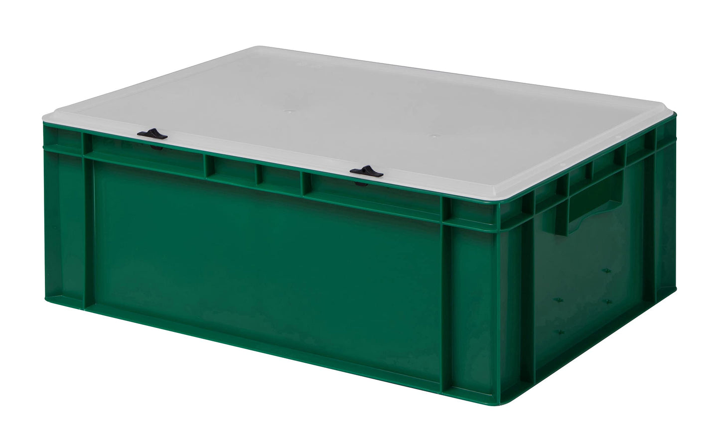 Design Eurobox Stacking Box Storage Container Plastic Box in 5 Colours and 16 Sizes with Transparent Lid (Matte) (Grey, 60 x 40 x 33 cm)