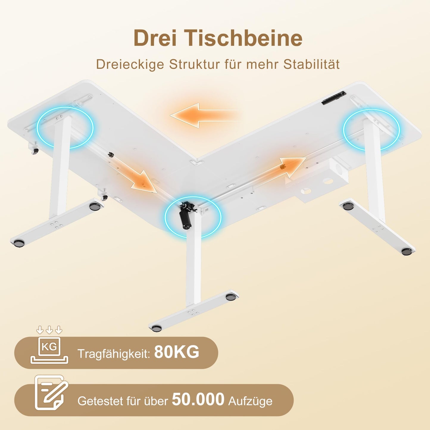 160 x 140 cm Corner Desk, Height Adjustable Desk, L Shape, L-shaped Desk, Height Adjustable, Single Motor, Shelf, Memory Control, 3 Legs, Black