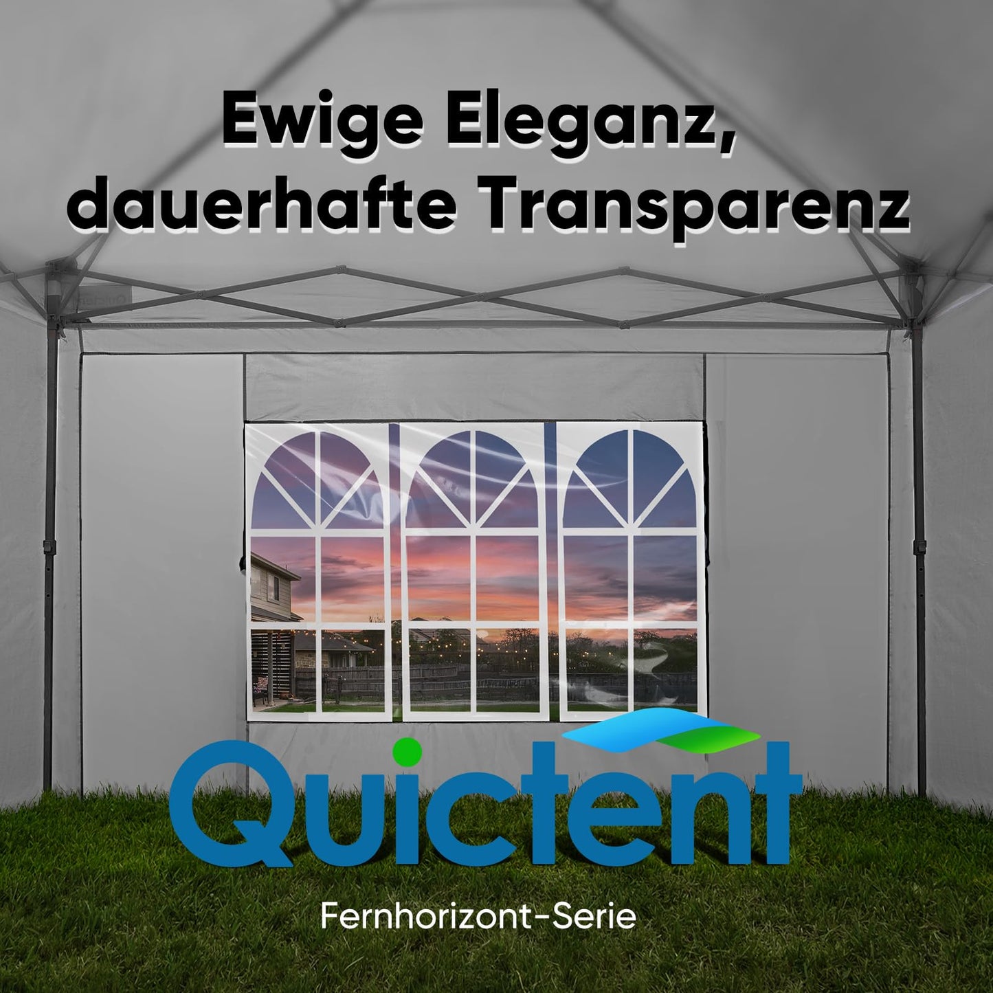 Quictent Gazebo 3 x 3 Folding Gazebo with 4 Side Panels, Waterproof Garden Gazebo (Khaki)