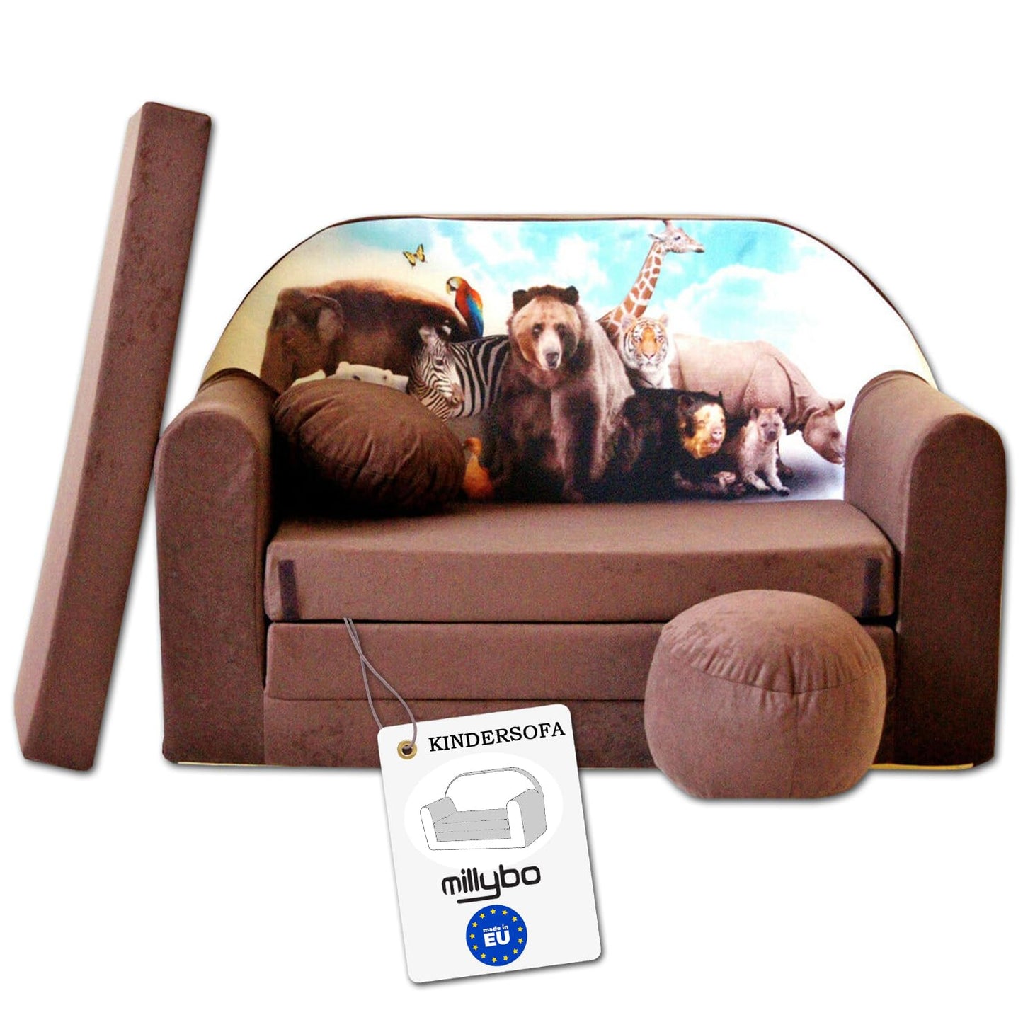 Children's Sofa with Sleep Function Foldable 3-in-1 Children's Sofa Play Sofa with Bed Function Girls Boys Bean Bag Mini Sofa Bed Children's Room Sleeping Chair (A39)