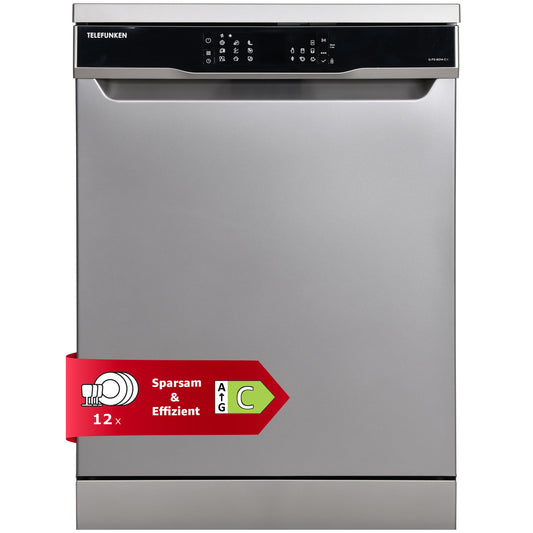Telefunken Dishwasher Fully Integrated | Built-in Dishwasher 60 cm | 12 Place Settings | 9 Programmes | AquaStop - Protection Against Water Damage | Auto Door | Quiet 44 dB | Includes Cutlery Basket |