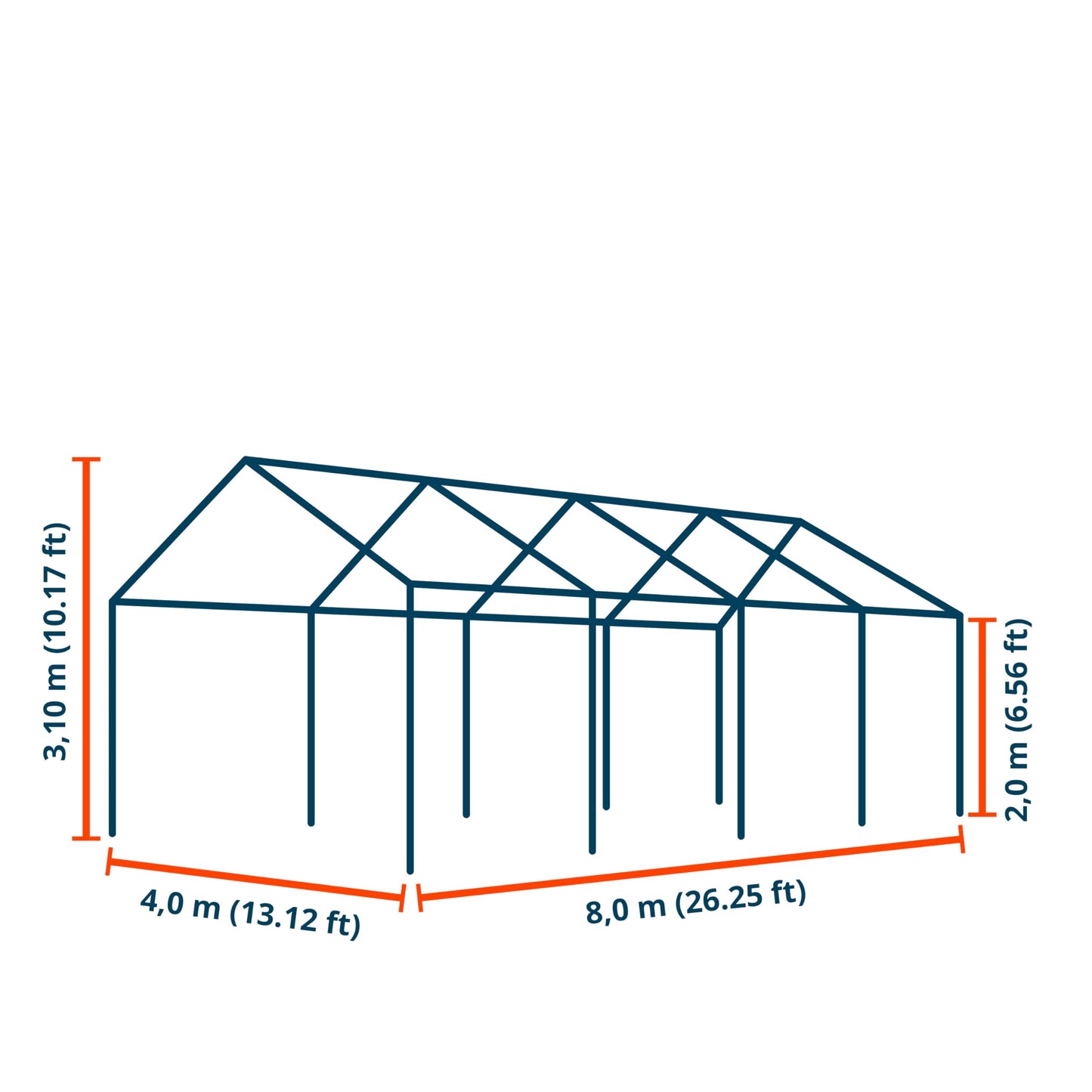 TOOLPORT PE Premium Variant Tent, 3x6 m