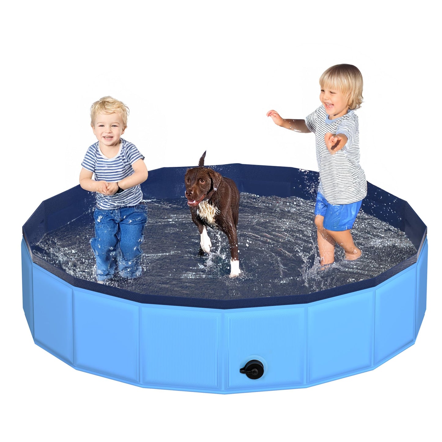 CACSPS Faltbarer Hundepool, 221 x 30,5 cm, Kinderpool mit Hartplastik, rutschfeste Hundebadewanne für den Außenbereich, Hinterhof, Faltbarer Hundepool für Kinder, Hunde, Haustiere (rot)