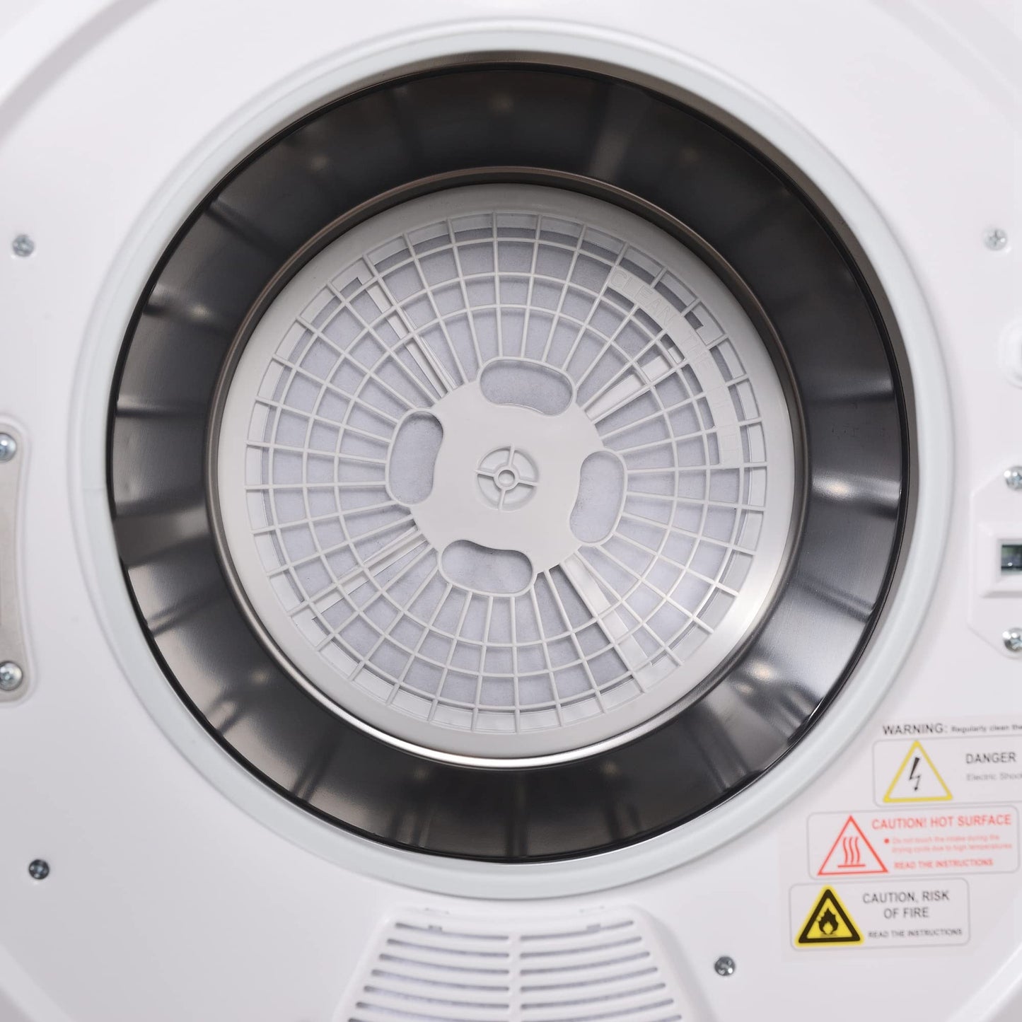 HAUSPROFI Exhaust Dryer 2.5 kg, Wall Mountable, 200 Minute Timer, Double Filter, PTC Ceramic Heater, Stainless Steel Drum, Overheating Protection, 65°C Drying Temperature (White)