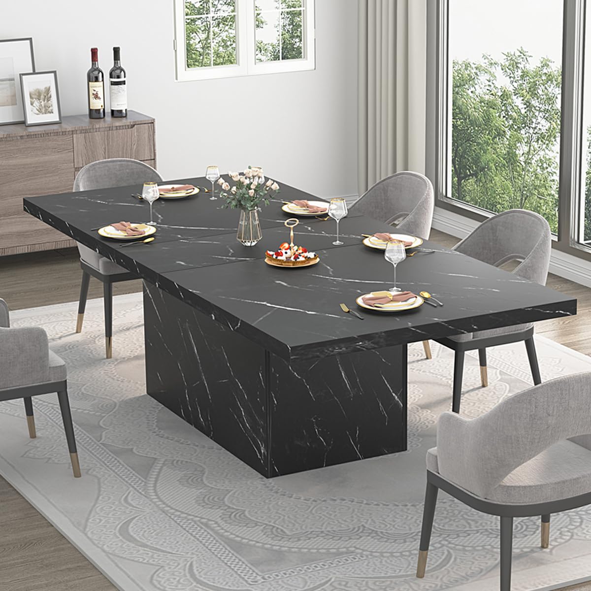 HSH Modern Black Dining Table1