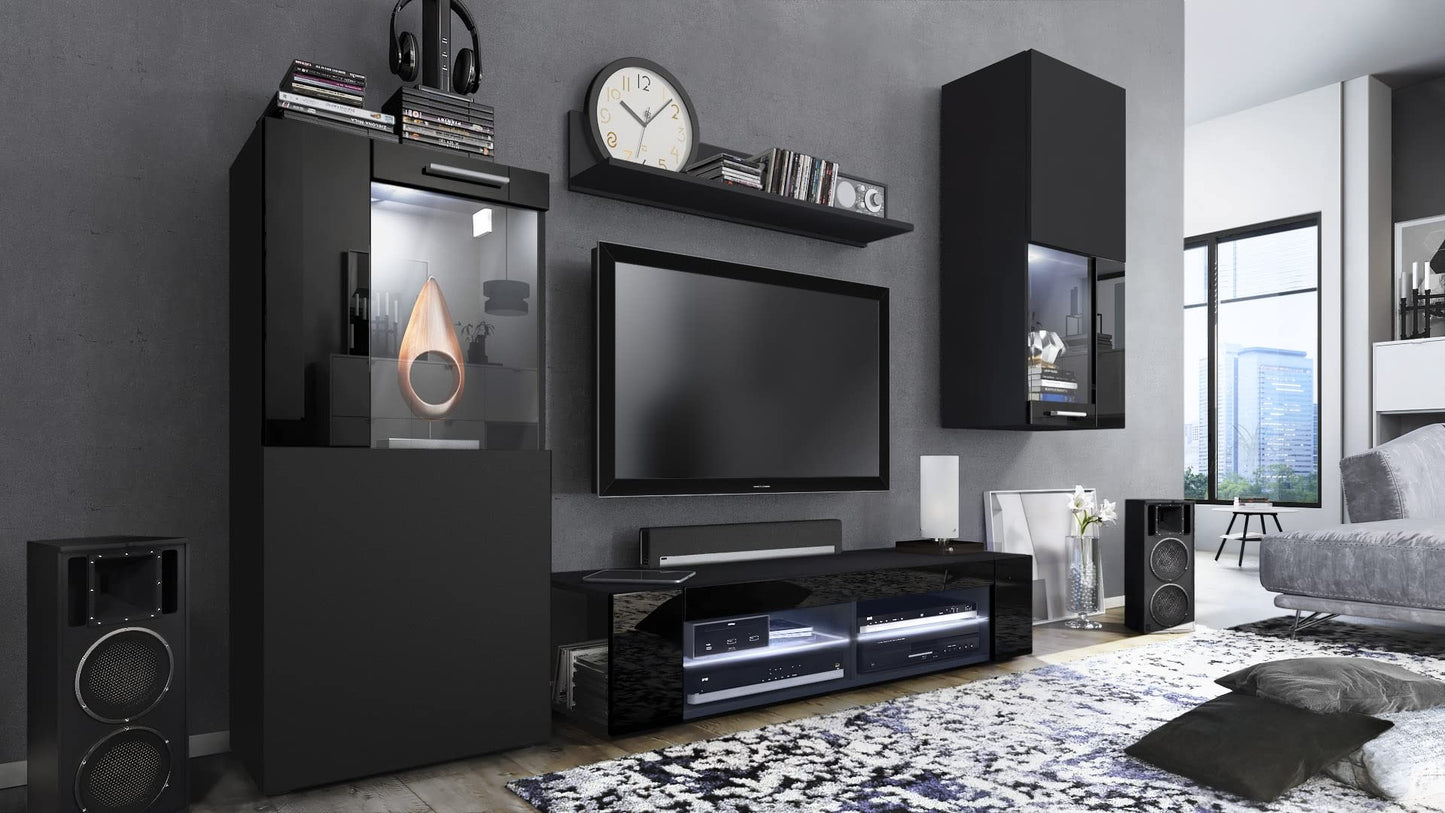 Vladon Movie Wall Unit, Black