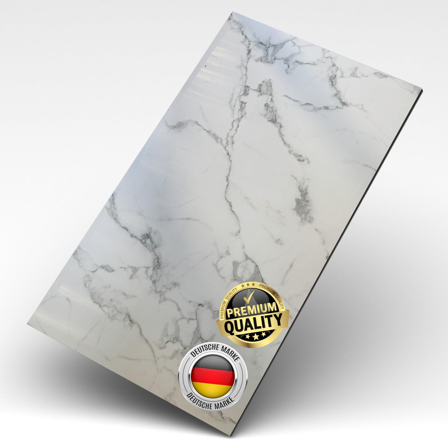 AS Country Stone, Marble Look, Wall Panels, 60 x 120 cm, Polyvinyl Chloride (PVC) Wall Cladding, Made of Plastic, Panels for Kitchen, Bathroom and More, Kitchen Back Wall Panel Light Concrete