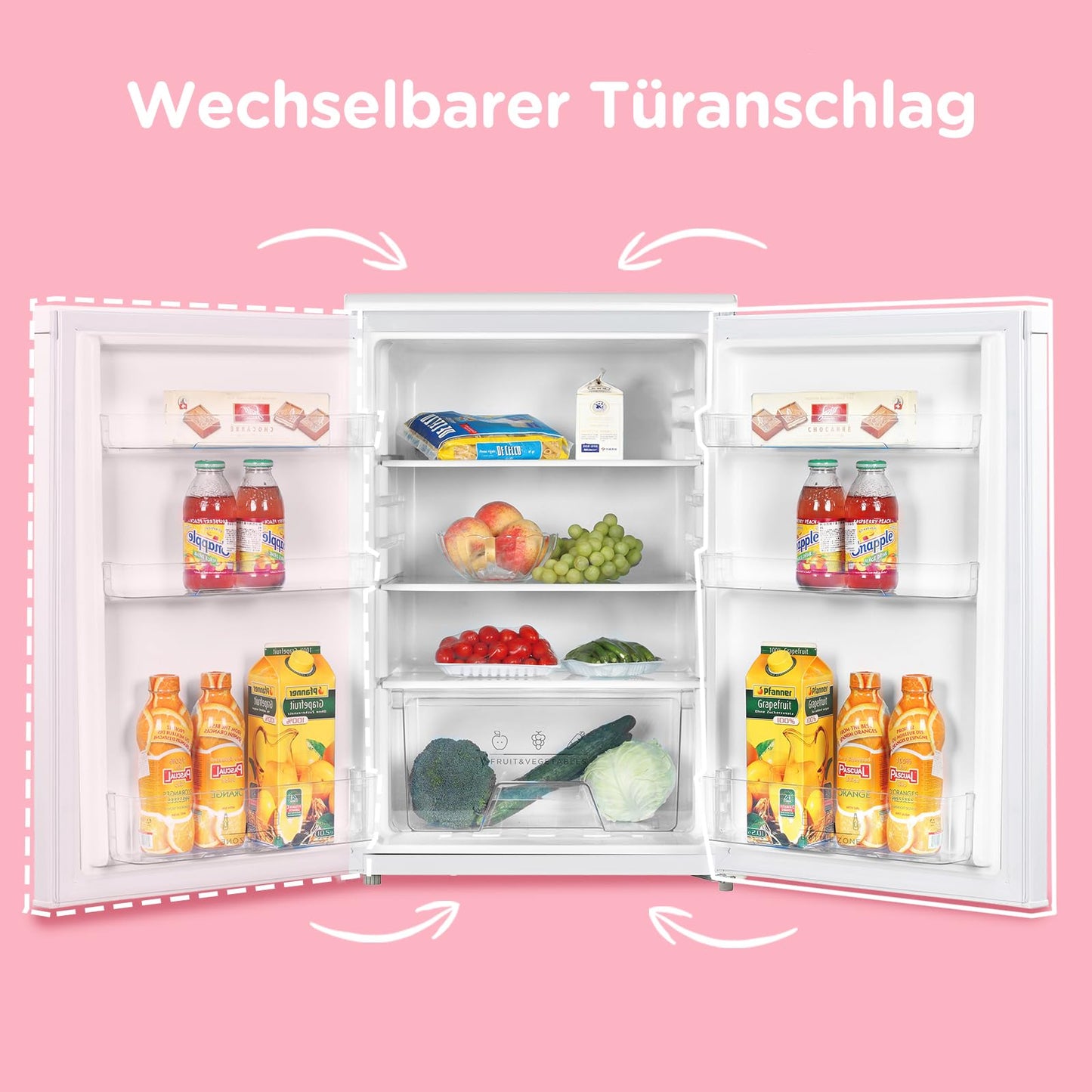 Comfee RCD133WH3(E) Fridge, 131L Fridge without Freezer, Inverter Compressor, Fruit and Vegetable Compartment, 84.5 cm H x 55.3 cm W, 72 kWh per Year, Adjustable Temperature Control, Adjustable Feet