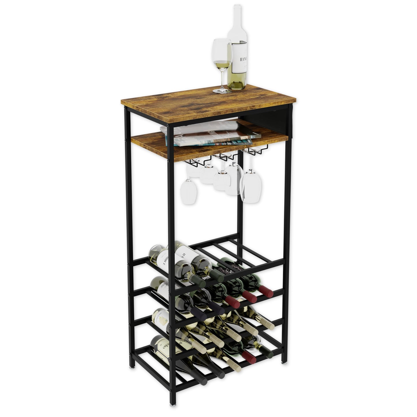 Lenmar, Metal Wine Rack for Bottles, 7-30 Bottles, Wine, Bottle Rack, Cellar Rack, Shelves, Bottle Holder, Robust Wine Storage (LOFT 2-30)