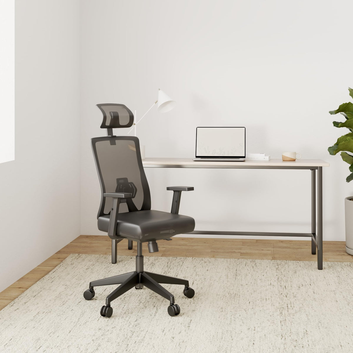 M2 Ergonomic Office Chair, Test Winner with Adjustable Armrest without Headrest for Maximum Freedom of Movement, Back-Friendly, Comfortable Desk Chair for Office and Home Office Chair