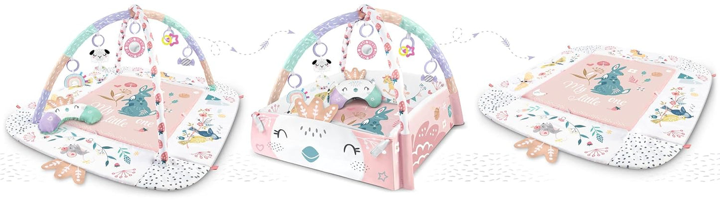 NUKIDO Interactive Learning Mat Educational Mat Baby Toy from Birth Seven Multifunctional Toys Additional Cushion for Stomach Position Soft Easy Care Mat Original Colours 110 x 100 cm