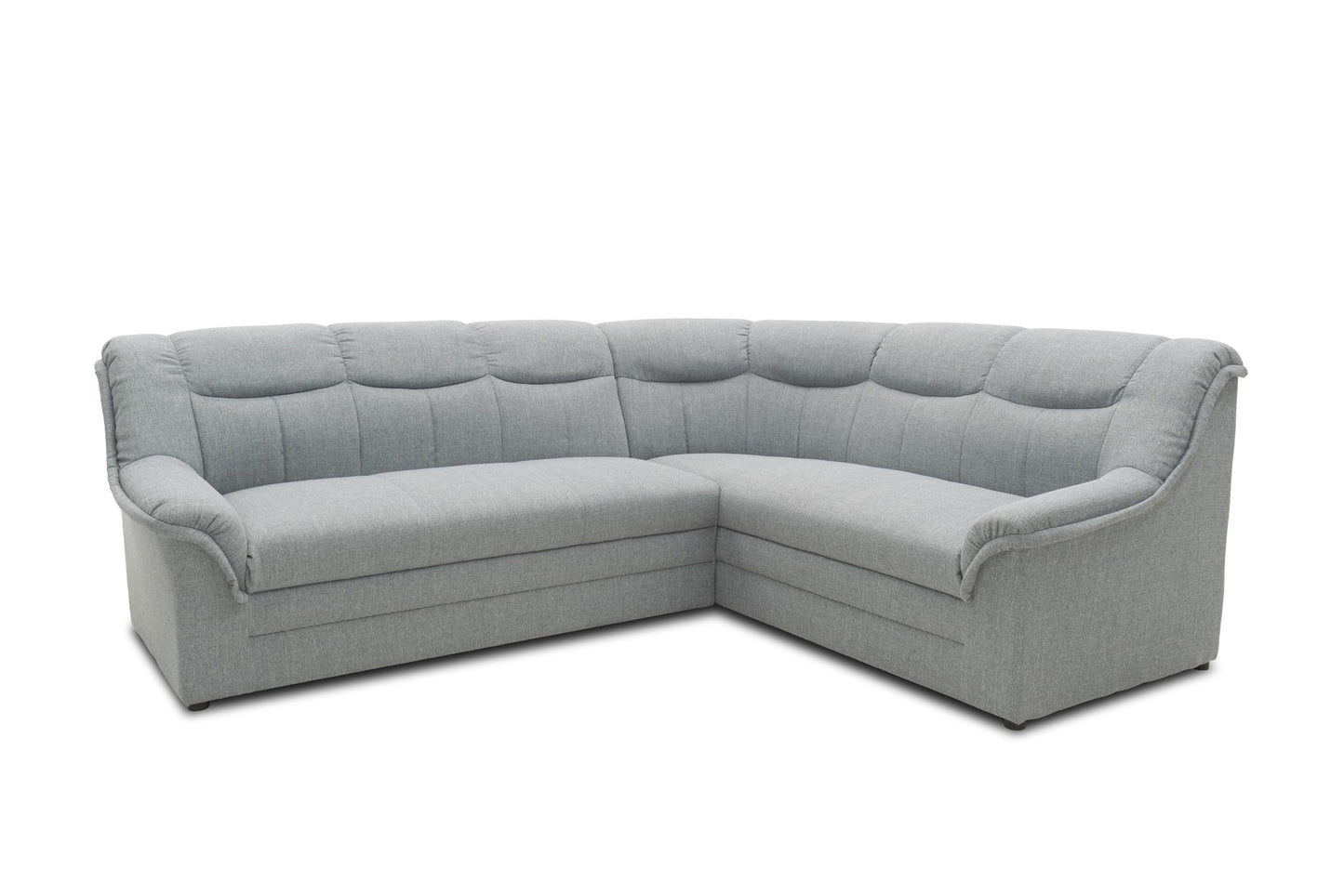 DOMO. collection Berlin Corner Sofa, Timeless Leather Corner Sofa with High-Quality Spring Core Padding, L-shaped Faux Leather, Couch 205 x 250 x 89 cm, Black