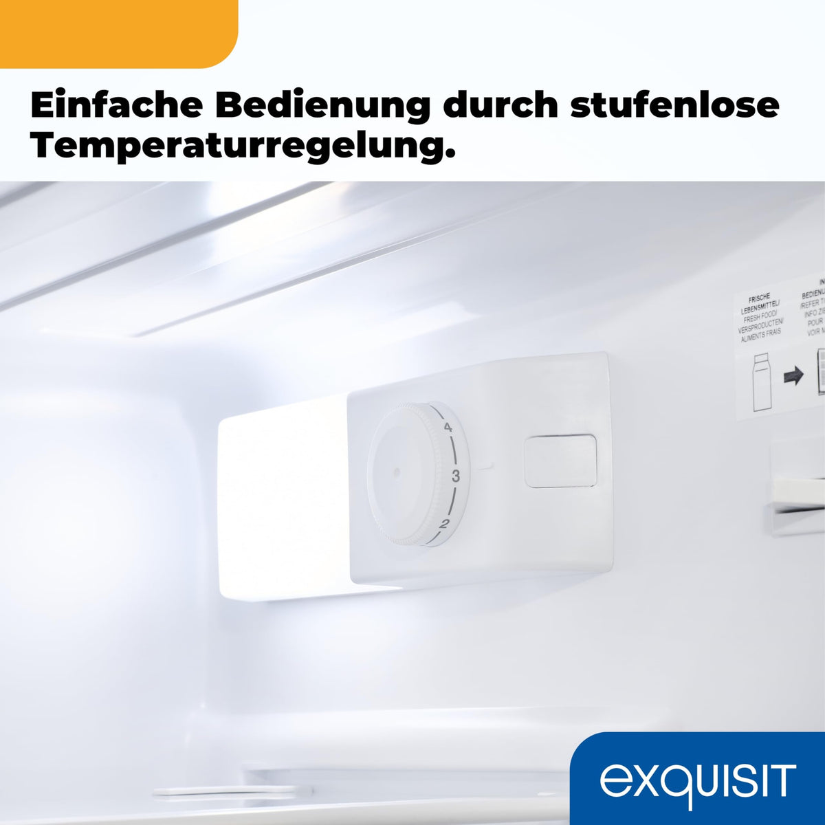 Exquisit KGC590-30-E-040E Fridge Freezer, 85 Litres, Fridge Freezer, 4-Star Freezer, LED Lighting, Compact, Small, White