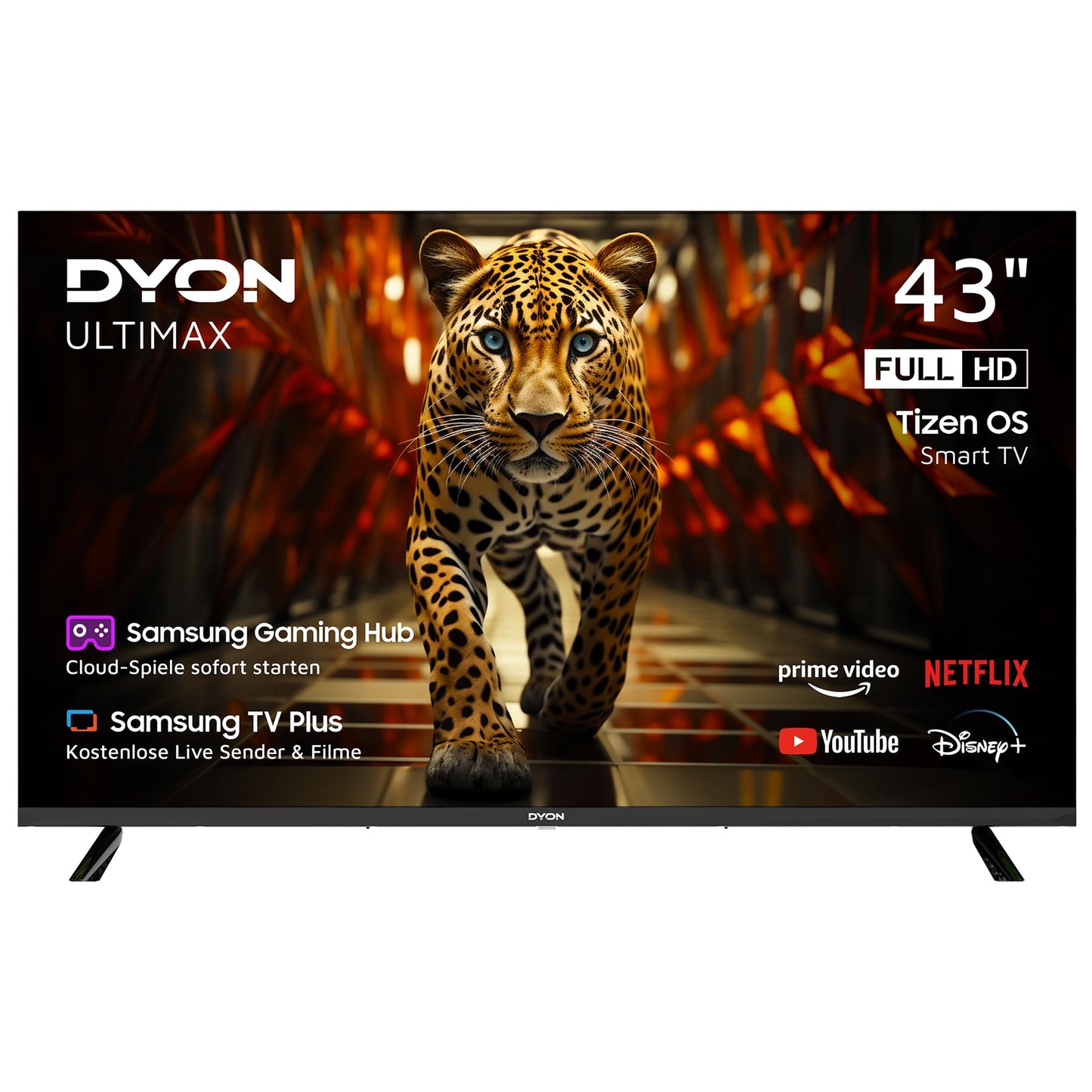 DYON ULTIMAX 43F-TI - 43 Inch (108 cm) Full HD Smart TV with Samsung Tizen OS, Triple Tuner (DVB-C/-S2/-T2), Samsung Smart & Gaming Hub, Prime Video, Netflix, Disney+ [2025]