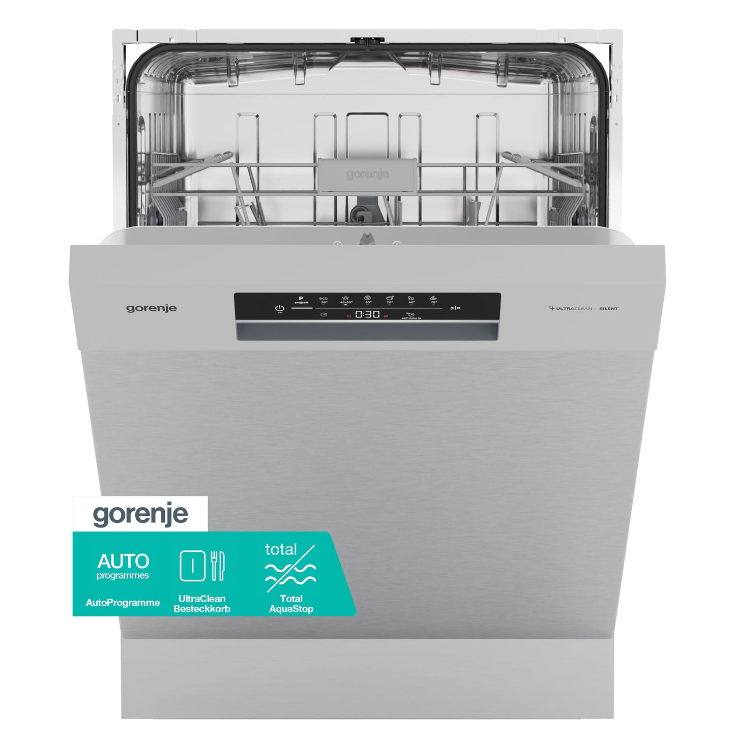 Gorenje GS643C90W Dishwasher/Freestanding/60 Width/16 Place Settings/6 Programmes/TotalDry/Total AquaStop/MultiClack/FlexUse/Intensive Programme/Crystal Glass/Energy Efficiency: C/Dimensions (H x W x