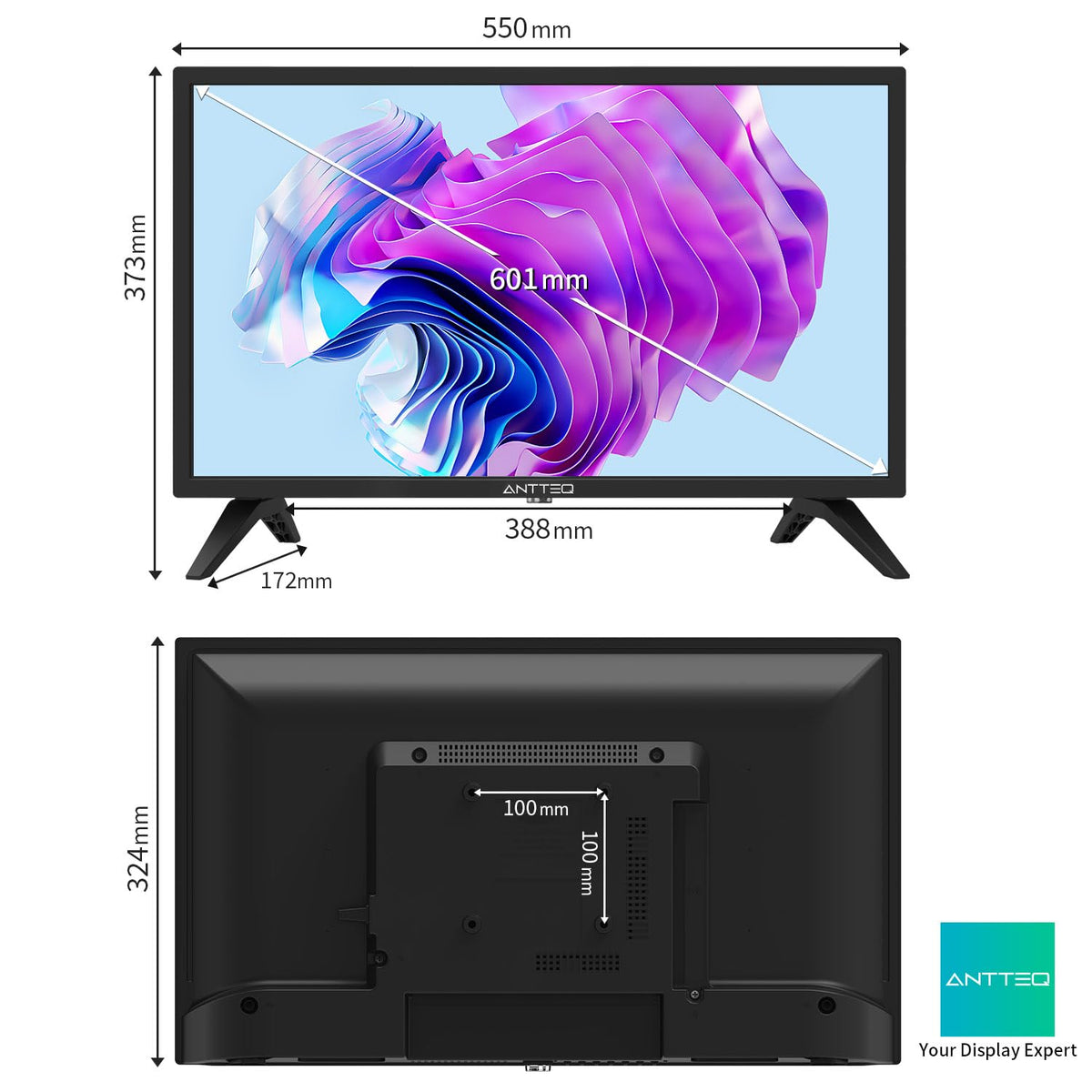 AB50D1 Fernseher 50 Zoll (TV 127 cm), Dolby Audio, LED, Triple Tuner DVB-C / T2 / S2, CI+, HDMI, Mediaplayer per USB, digitaler Audioausgang, incl. Hotelmodus