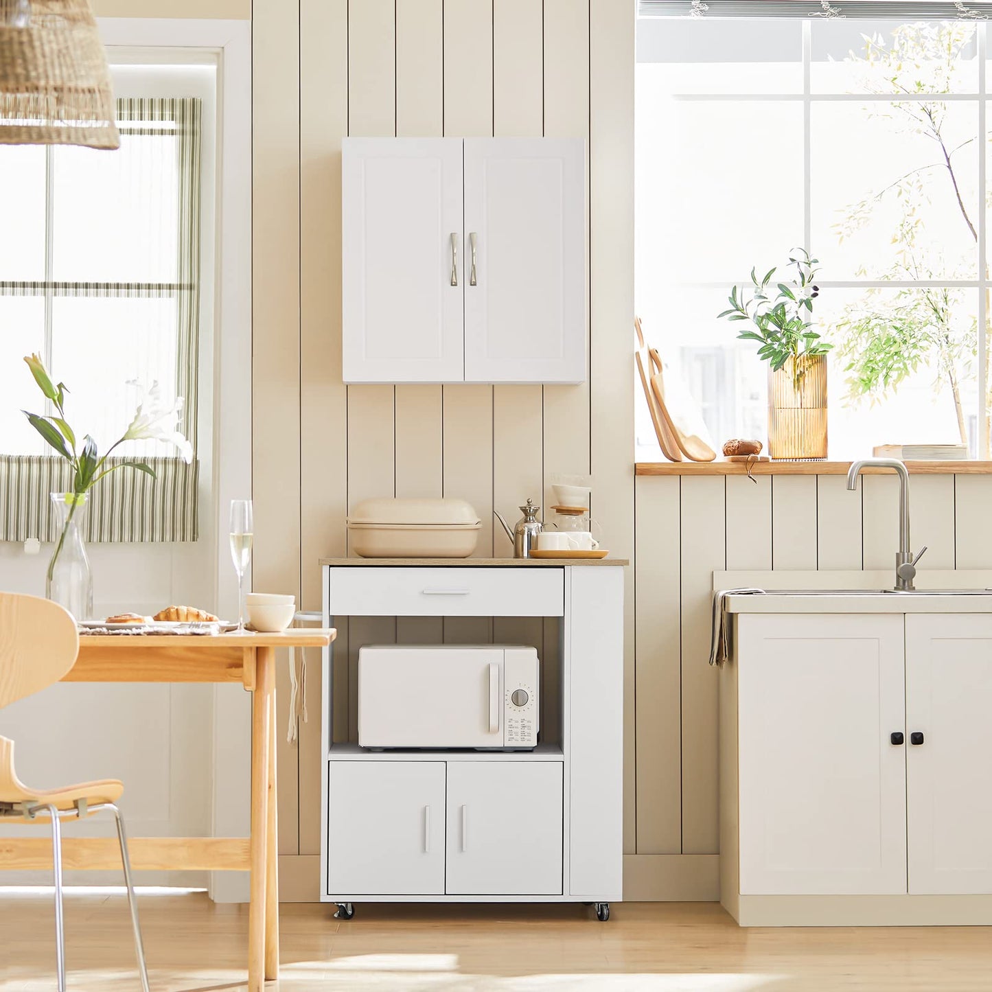 SoBuy® FRG231-W Wall Cupboard with Two Doors Bathroom Cupboard Kitchen Cabinet Medicine Cabinet White WHT Approx. 60 x 60 x 30 cm.