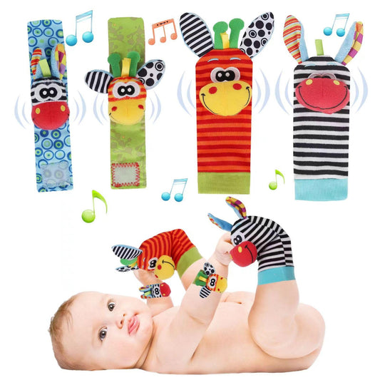 Accevo Baby Wrist Rattles & Rattles Socks Baby Cuddly Toys Early Learning Toy for Toddlers Newborn Baby Gifts Toy for Babies Baby Shower Gift 0-12 Months