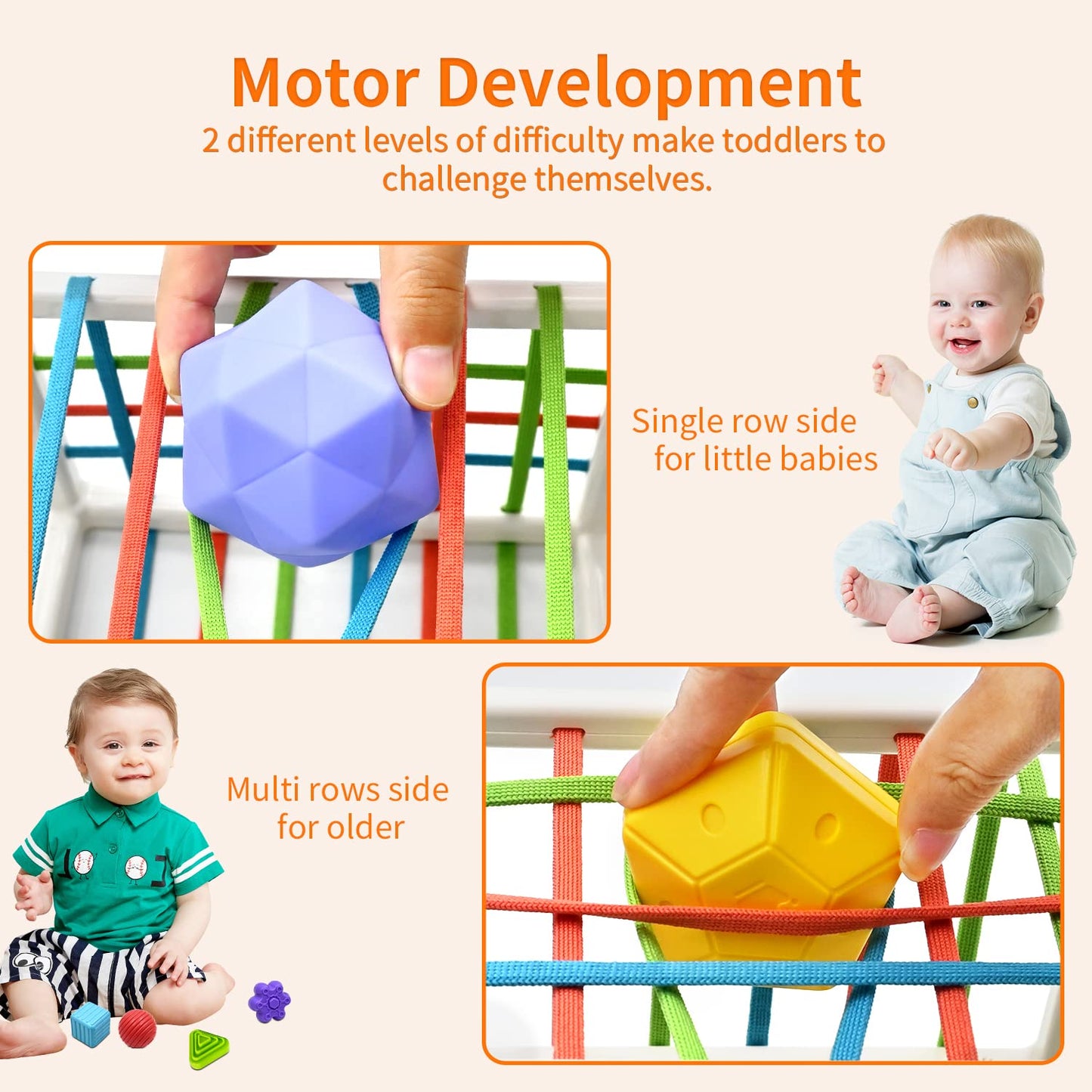 Montessori Baby Toy from 1 Year, Motor Skills Toy, Fine Motor Skills, Preschool Learning Gift, 9 Pieces, Colourful Shape Sorter for Toddlers, Girls, Boys, 1, 2, 3 Years Old
