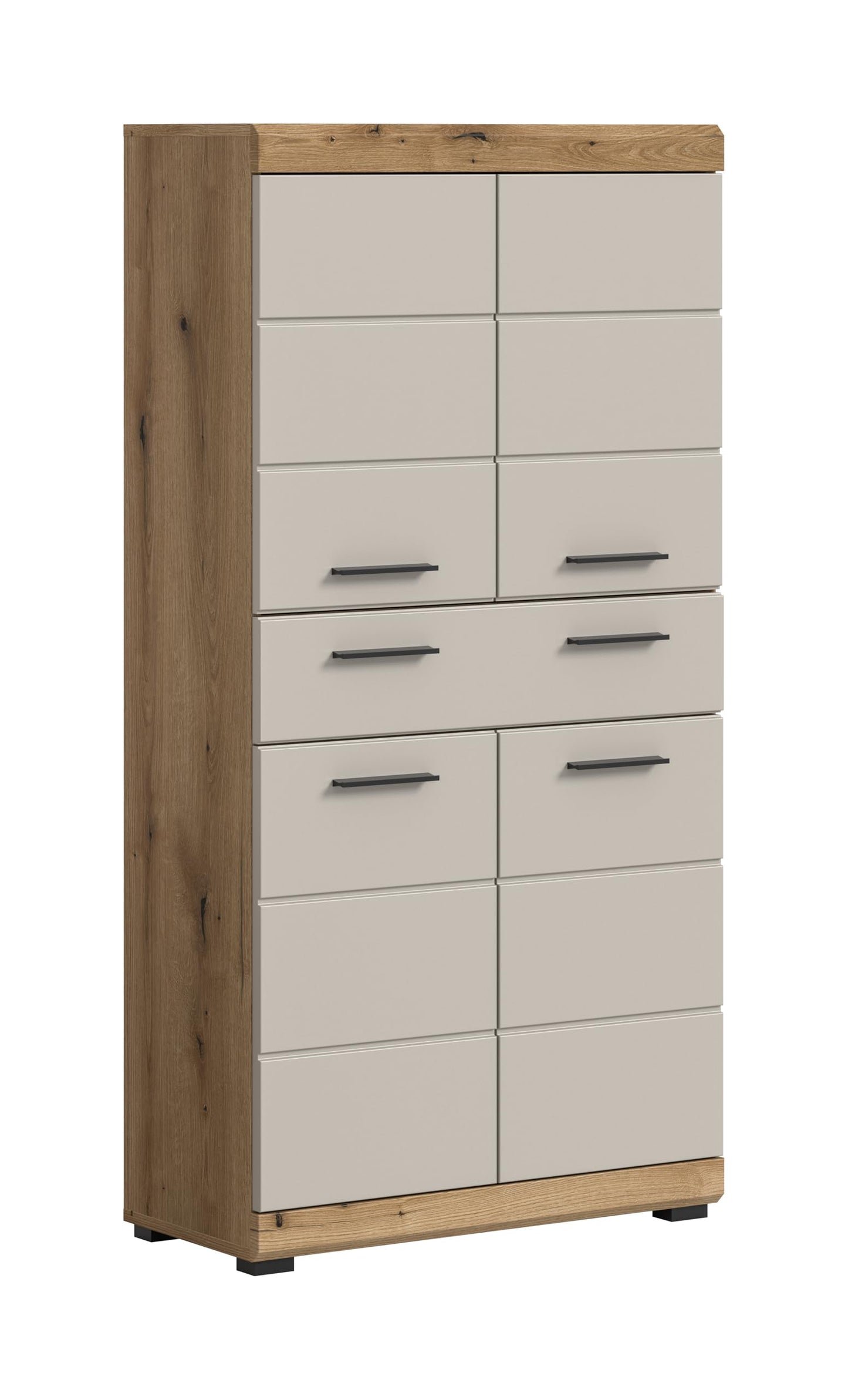 Badezimmer Scout X06B2723 Wall-Mounted Cupboard Wide Cabinet in Front White High Gloss Body Smoke Silver Nb. Approx. 74 x 79 x 24 cm