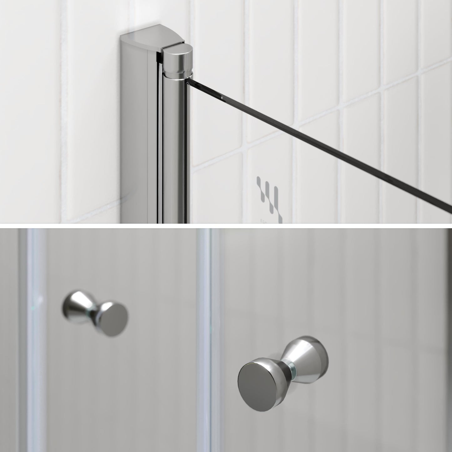 Gaia DK861 Shower Cubicle with Swing Doors, 80 x 80 cm, Height: 180 cm, Corner Shower Cubicle with Lift-Lowering Mechanism Made of 6 mm Nano ESG Safety Glass