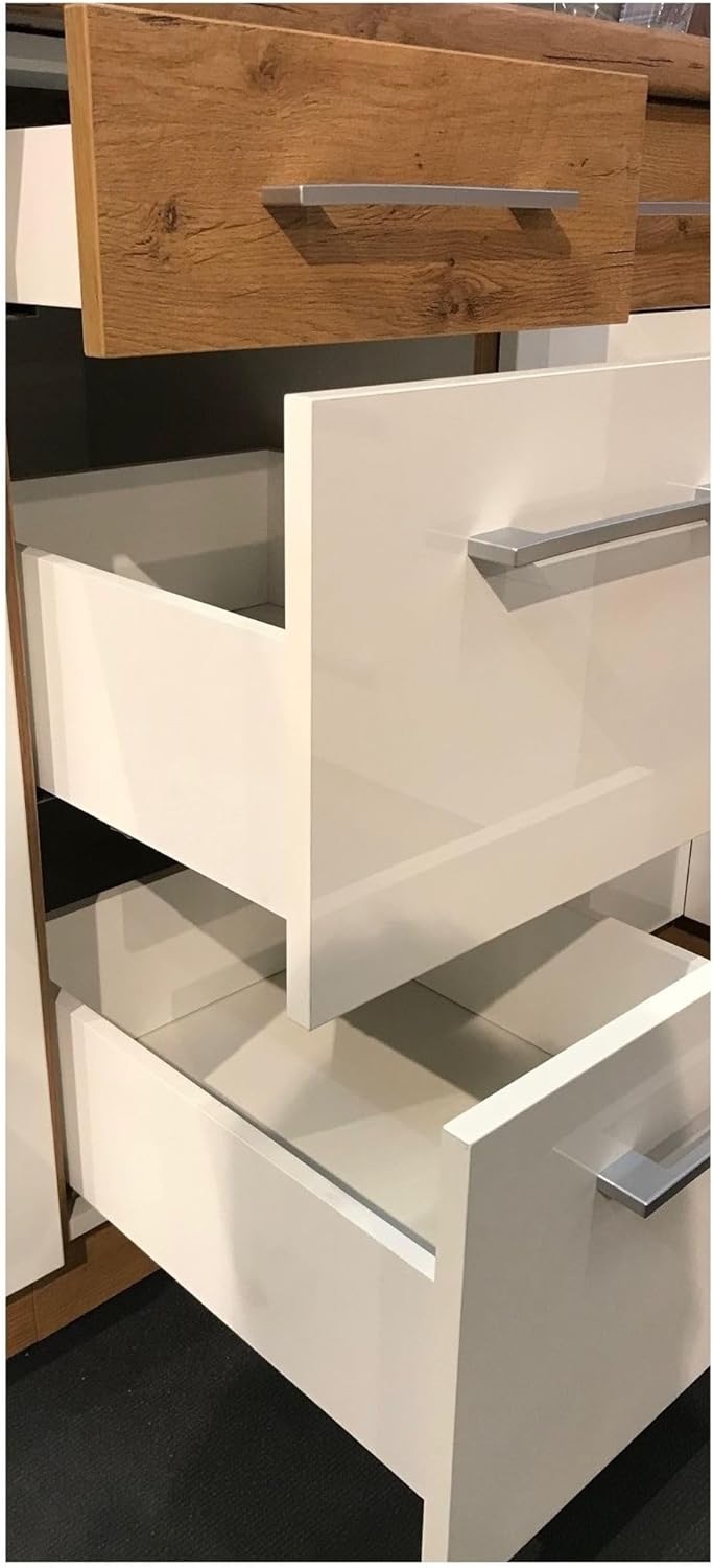 Küche Lara Grau/Weiß 210x260 cm Küchenzeile Einbauküche Eckküche Winkelküche