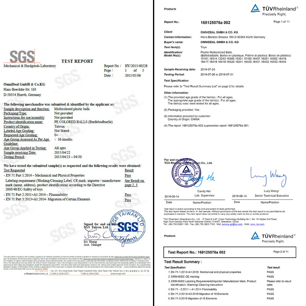 LittleTom Bälle für Bällebad - 6cm Plastik Bälle Kinder Spielbälle - Babyball zum Greifen - Plastikbälle für Bällchenbad Hüpfburg Bällepool Baby Spielzeug Set für Trampolin Spielzelt Laufstall