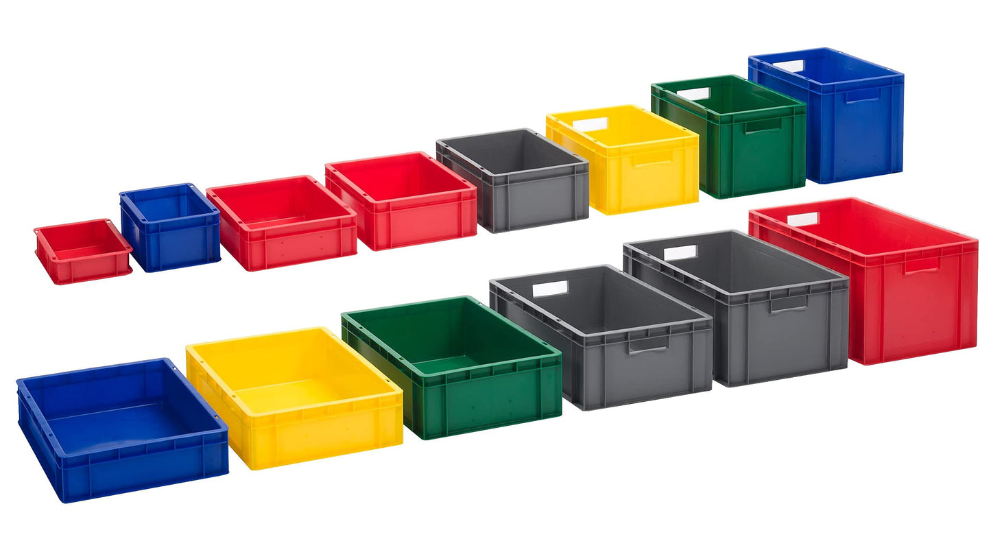 Design Eurobox Stacking Box Storage Container Plastic Box in 5 Colours and 16 Sizes with Transparent Lid (Matte) (Grey, 60 x 40 x 33 cm)