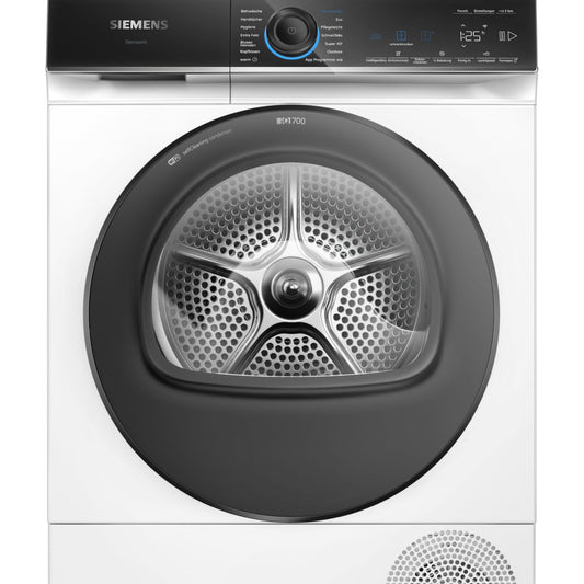Siemens WR47B2C40 iQ700 Heat Pump Dryer, 9 kg, Self-Cleaning Condenser, AutoDry, Short Program 40 Inch, Refill Function, Reversing Drum, Half Load, LED Display, Touch Control
