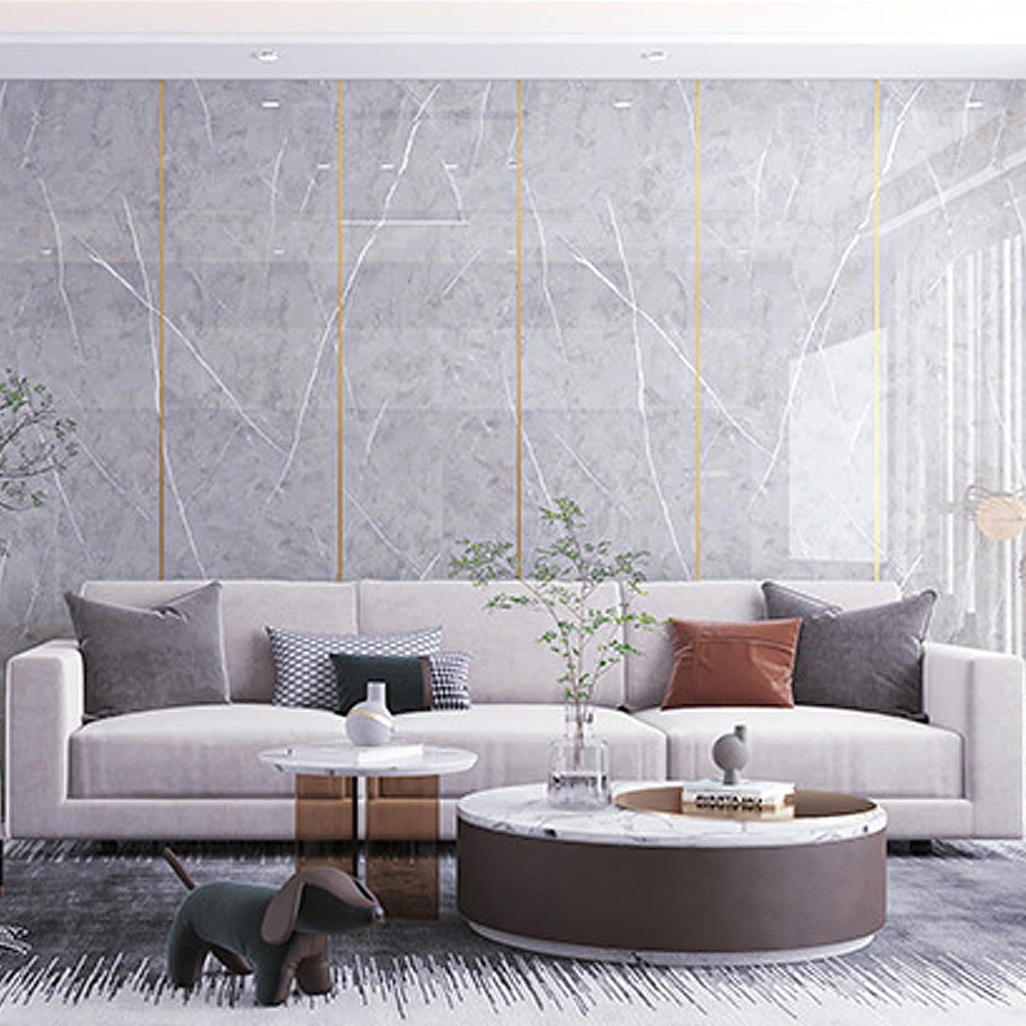 Kitchen Stove Back Wall Tiles, Kitchen Splashback in Marble Look, 60 cm x 3 m Rolls, Splash Guard, Kitchen, PVC Adhesive Tiles, Wall Tiles, Self-Adhesive, Kitchen Back Wall Plate