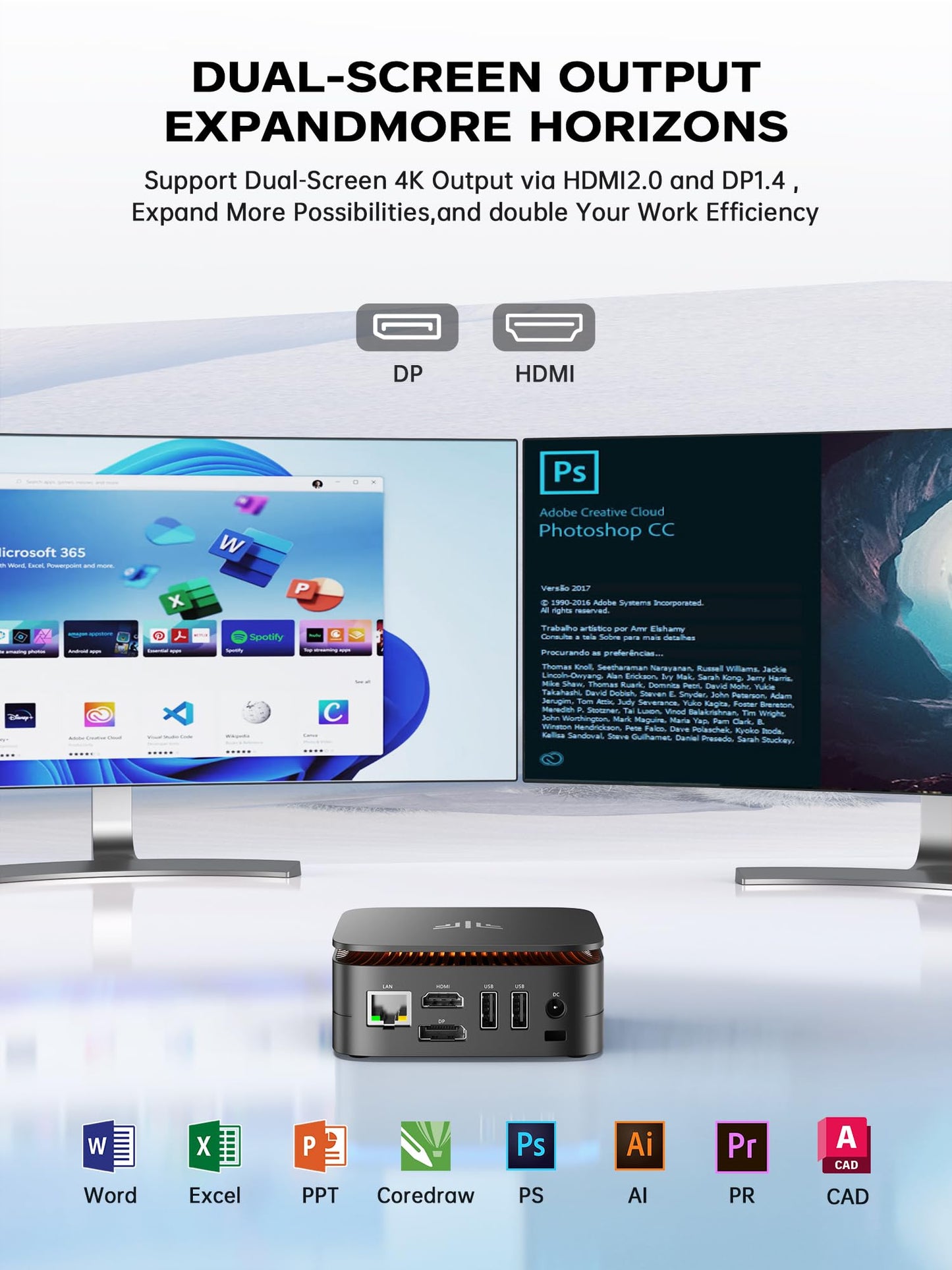 ACEMAGICIAN Alder Lake N95 Mini PC 3.4GHz 16GB DDR4 RAM 512GB M.2 SSD Micro Desktop Computer, 4K UHD HDMI+DP, Dual Band WiFi/BT4.2/Gigabit Ethernet for Business, Home Theater, W11 Pro