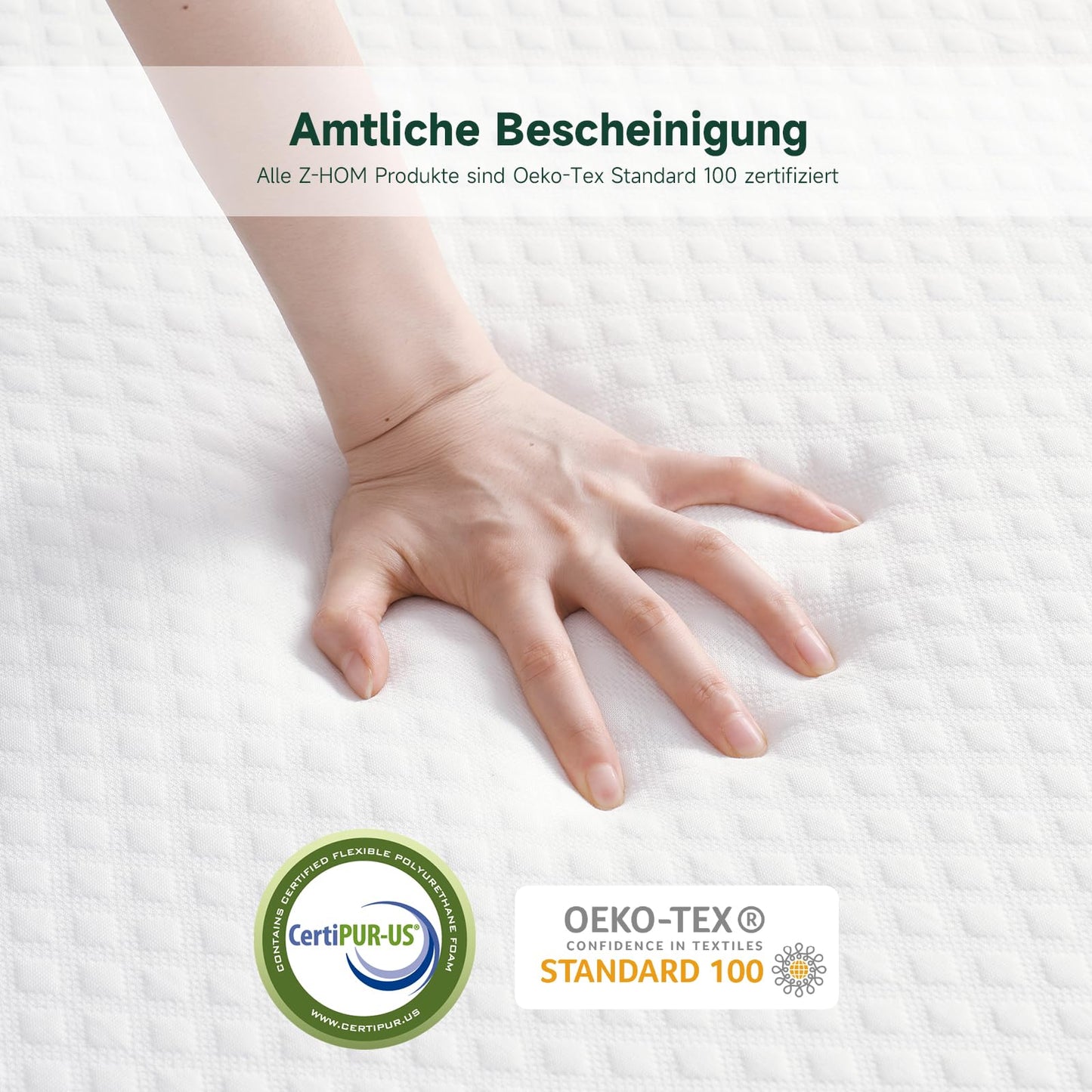 Z-hom Mattress 160 x 200, Height 26 cm 7-Zone Spring Mattress Orthopaedic Pocket Spring Mattress with High-Quality Comfort Foam/Hardness H2 & H3/Back-Relieving / Oeko-Tex Certified