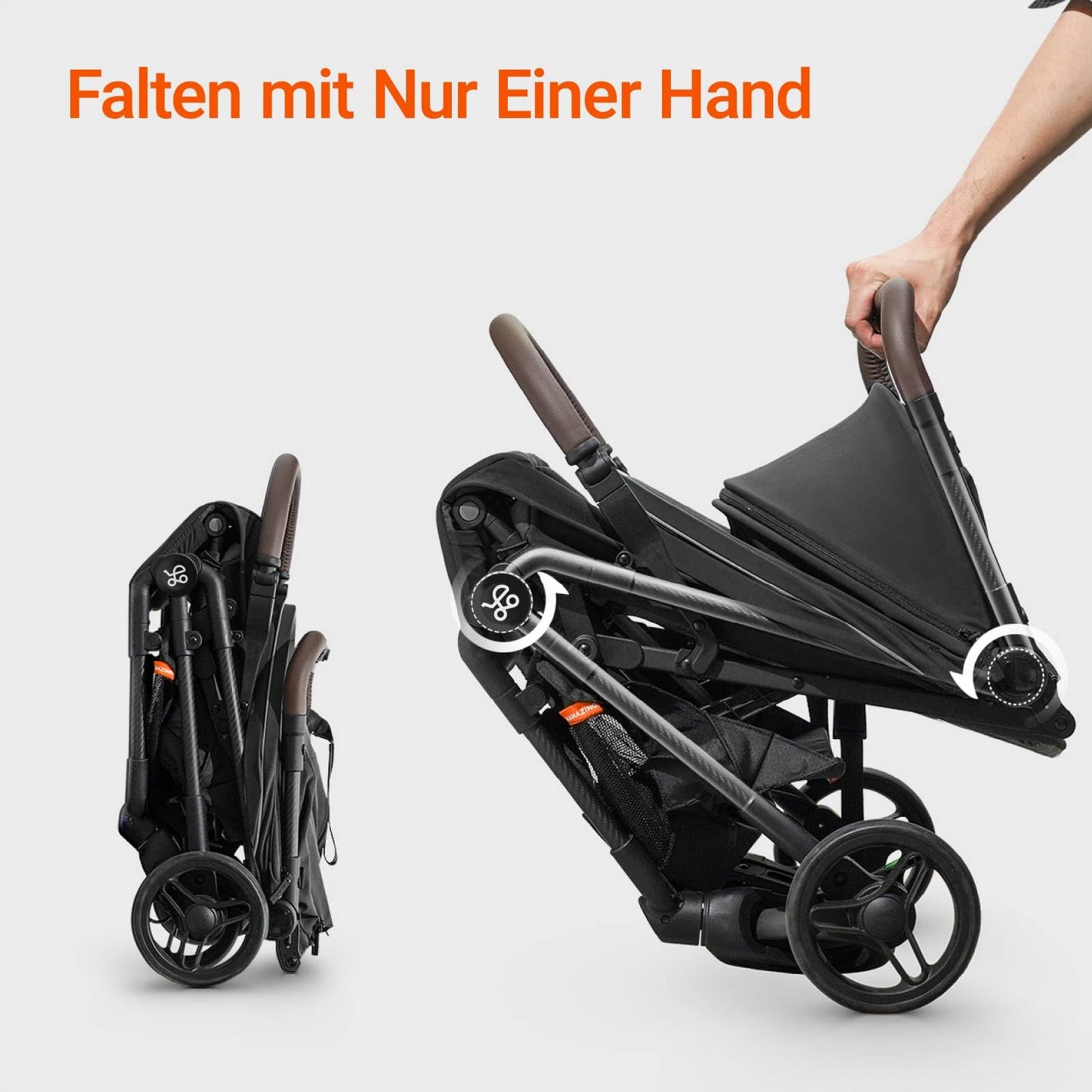 MAMAZING Baby Travel Buggy Pushchair for 6 - 4 Years up to 22 kg, Hand Luggage, Suitable for Small Folding Buggy Aeroplane with One-Handed Folding Design, Lightweight and Compact (5.26 kg) Made of