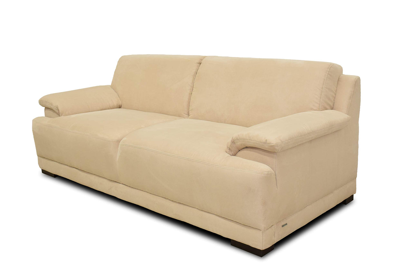 DOMO. collection Sofa Telos, 3-Sitzer Boxspringsofa, 3er Sofa mit Boxspringfederung, zeitlose Couch mit breiten Armlehnen, Polstergarnitur 218 x 96 x 80 cm (BxTxH), beige (hell)